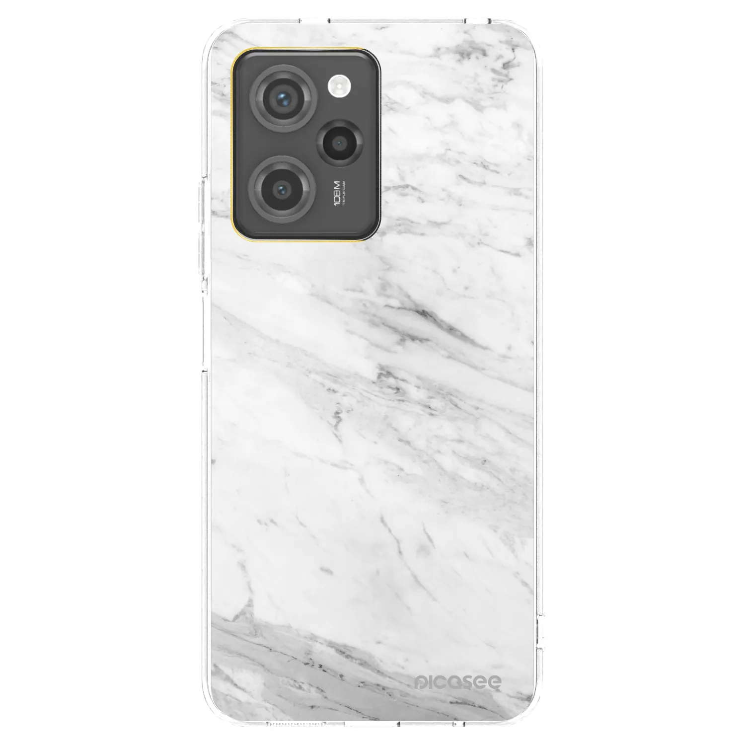 Picasee silikónový čierny obal pre Xiaomi Poco X5 Pro - White marble