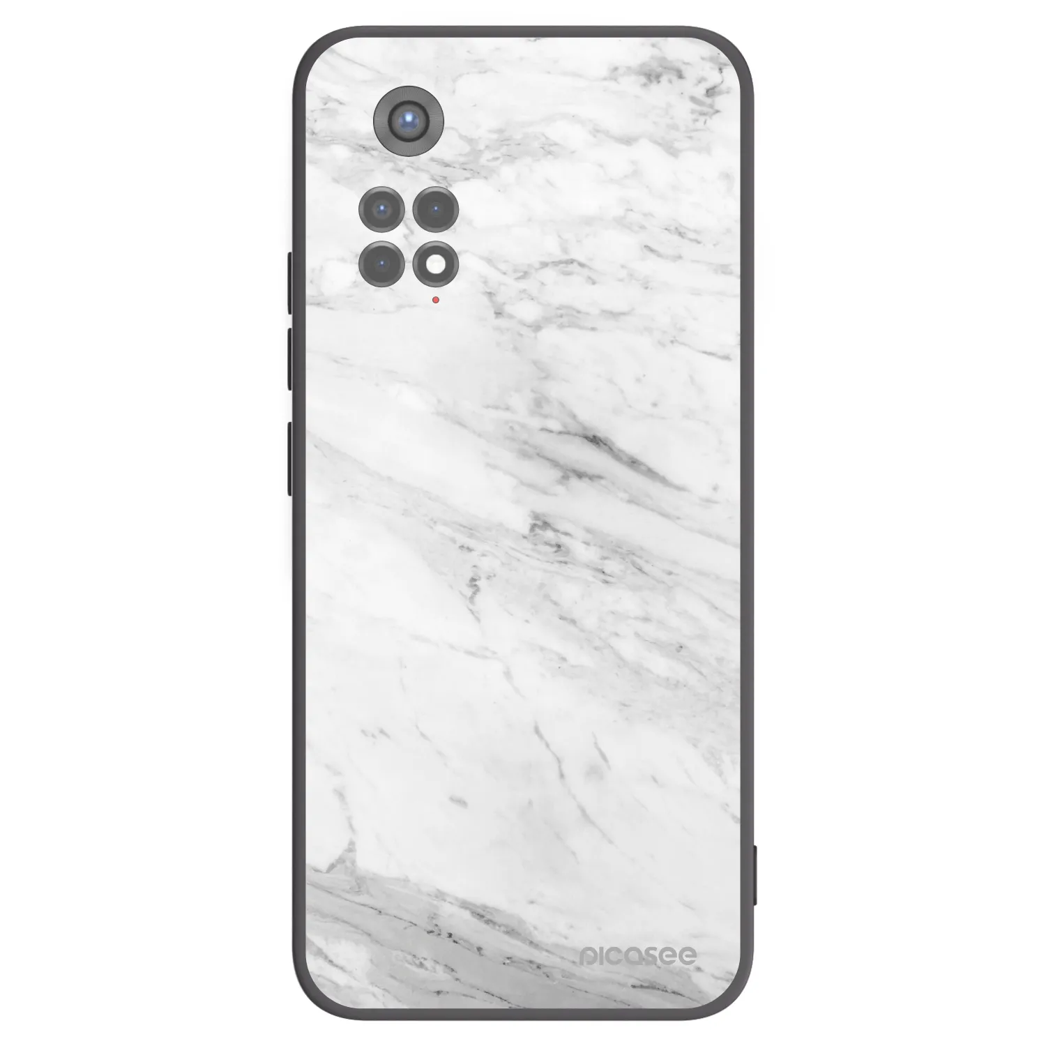 Picasee silikónový čierny obal pre Xiaomi Redmi Note 11S 5G - White marble