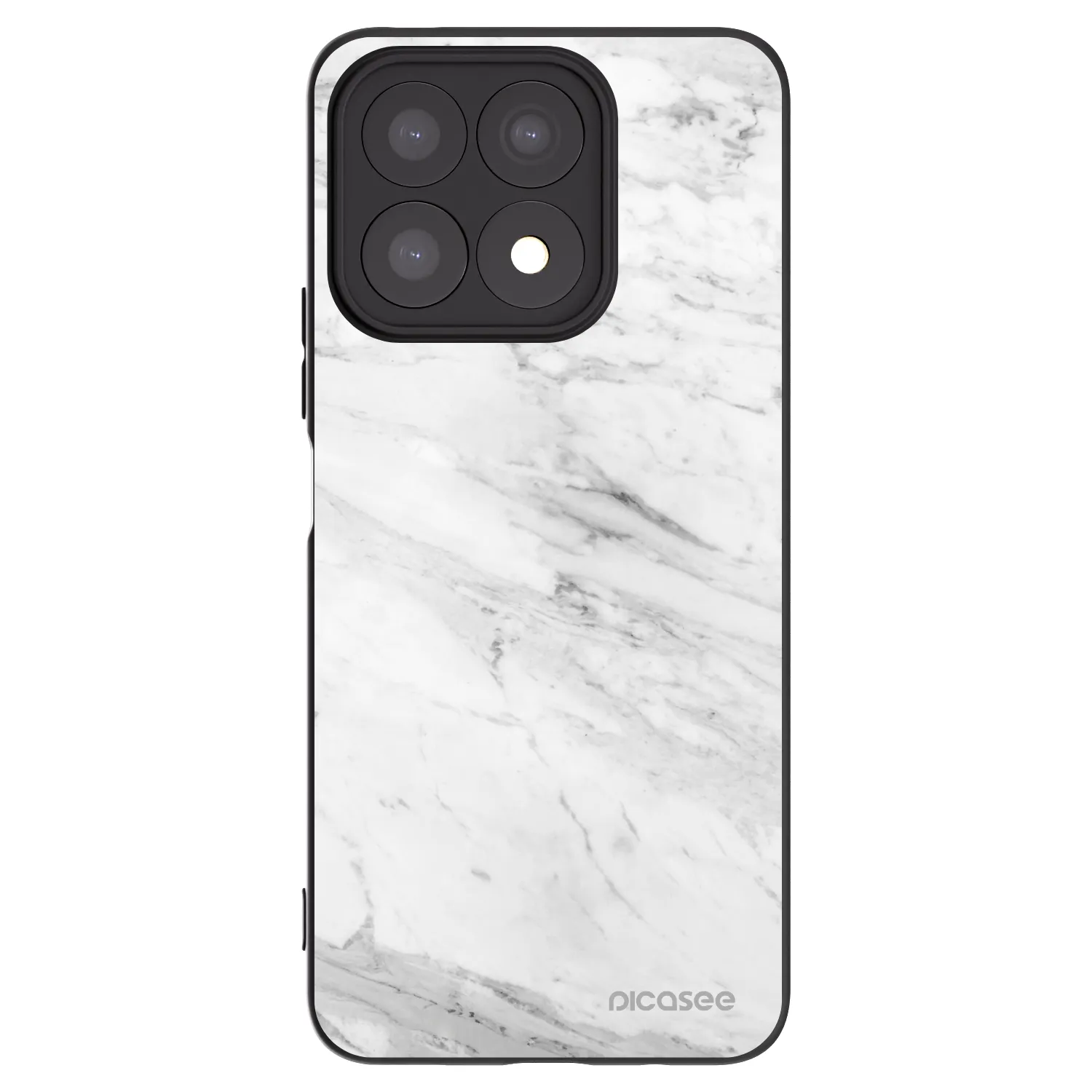 Picasee silikónový čierny obal pre Honor X8a - White marble