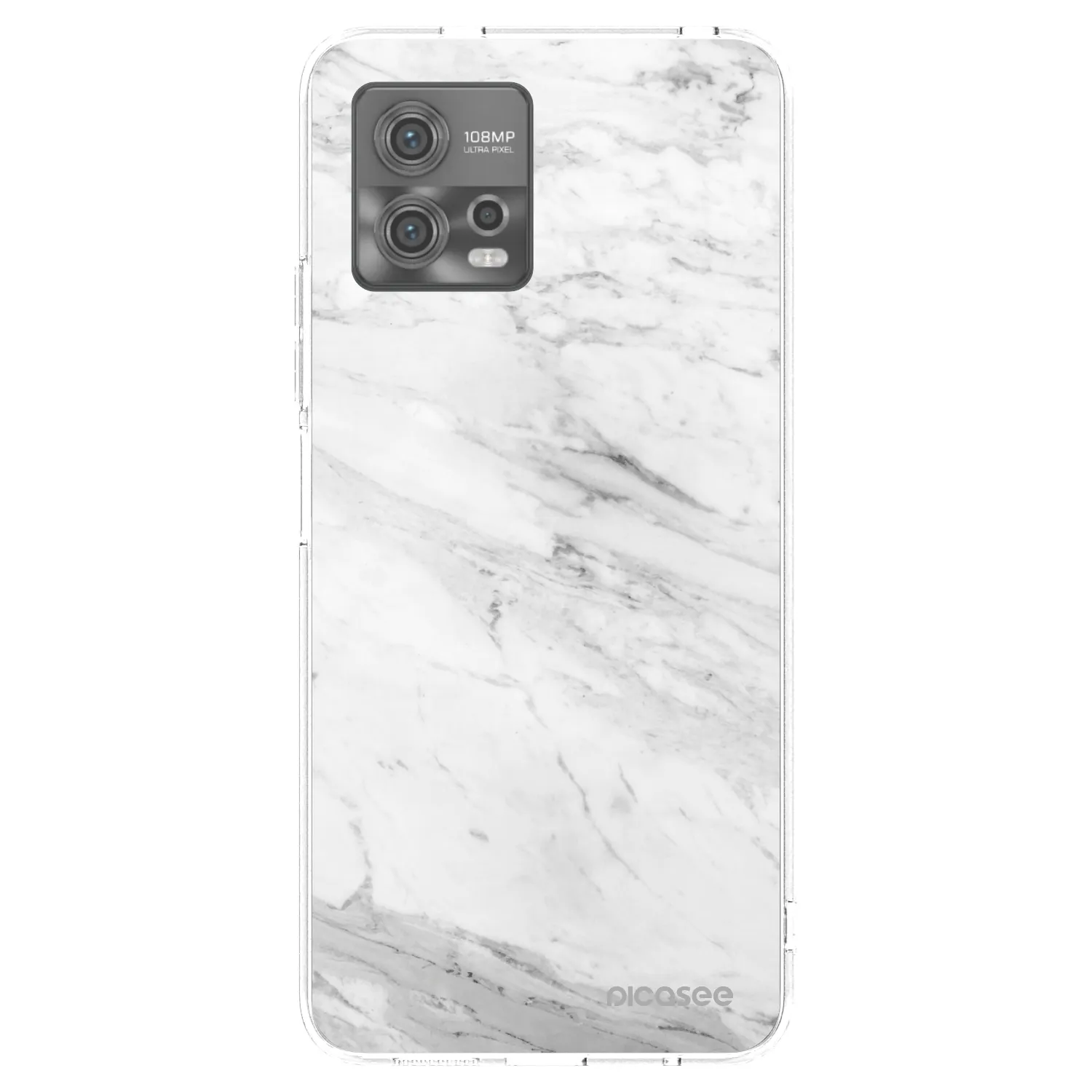 Picasee silikónový prehľadný obal pre Motorola Moto G72 - White marble