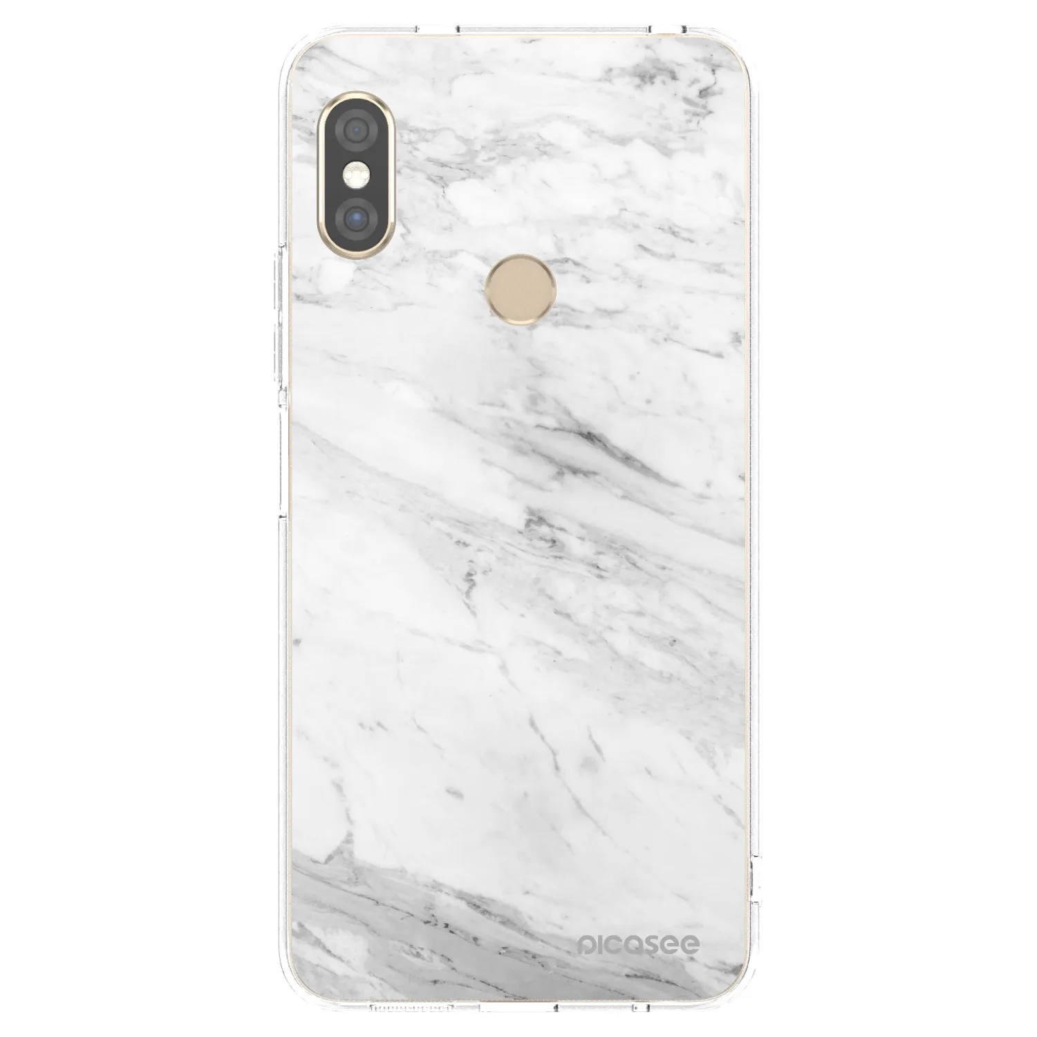 Silikónový prehľadný obal pre Xiaomi Redmi Note 5 Global - White marble