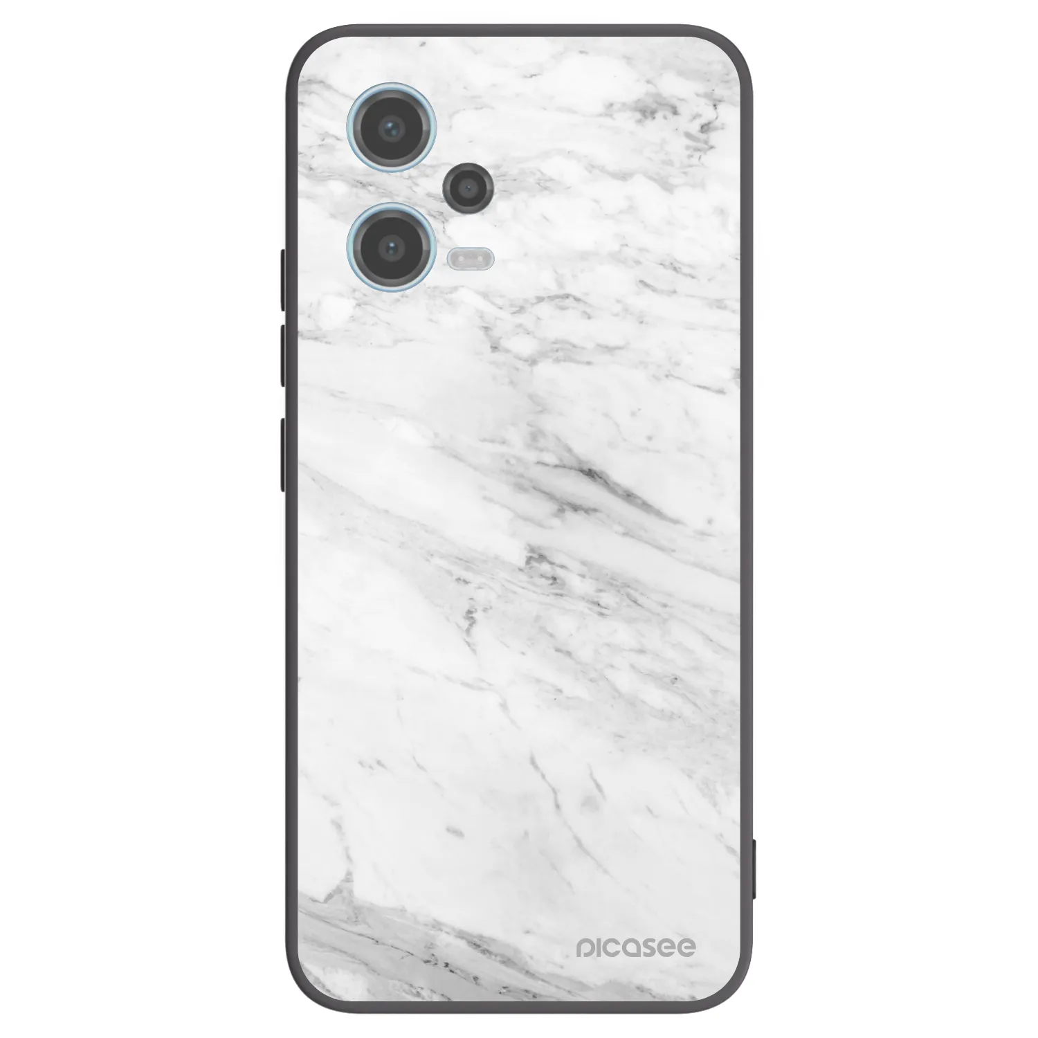 Picasee silikónový čierny obal pre Xiaomi Redmi Note 12 5G - White marble