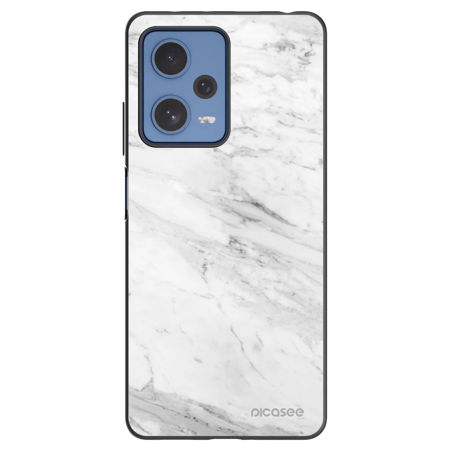 Picasee silikónový čierny obal pre Xiaomi Redmi Note 12 Pro 5G - White marble