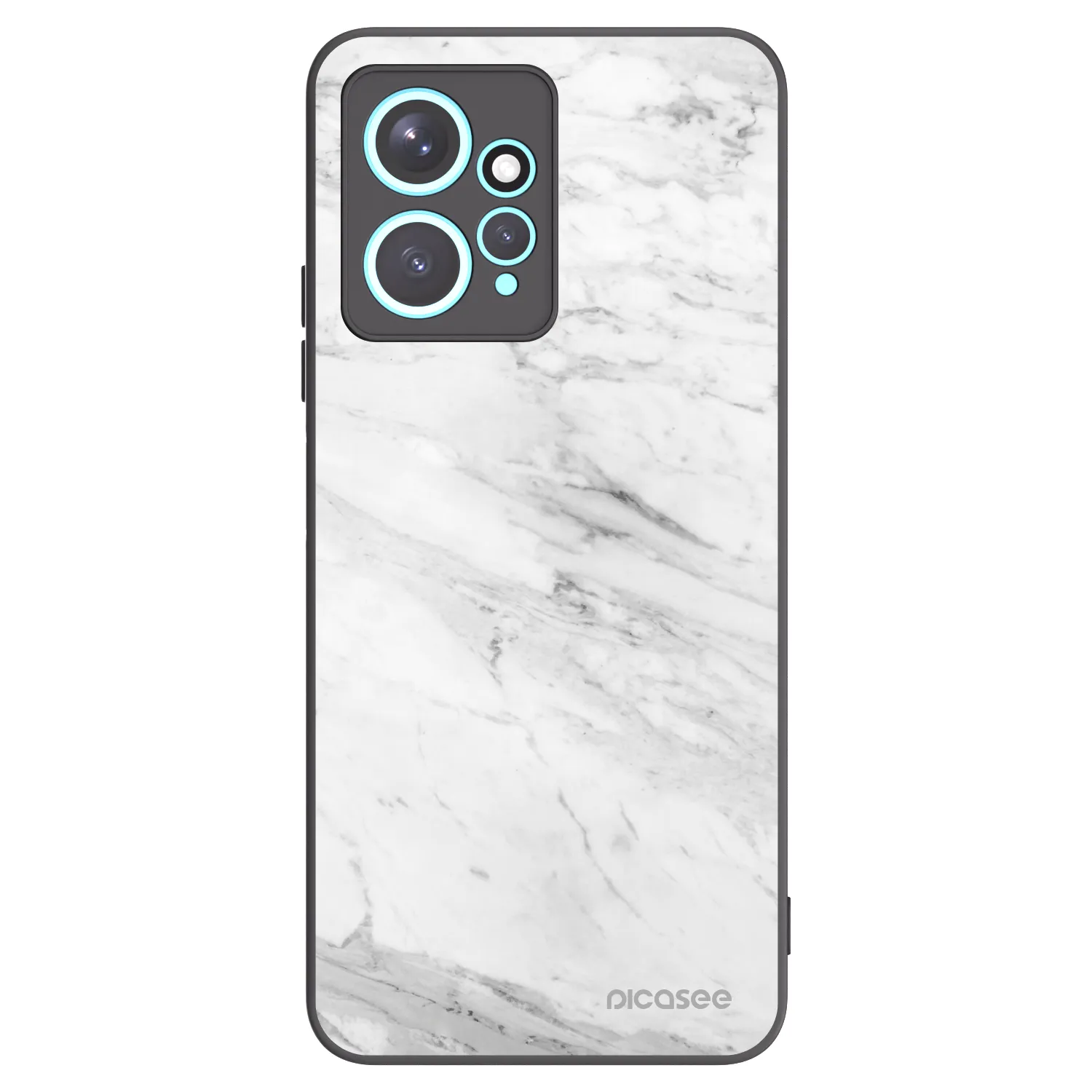 Picasee silikónový čierny obal pre Xiaomi Redmi Note 12 4G - White marble