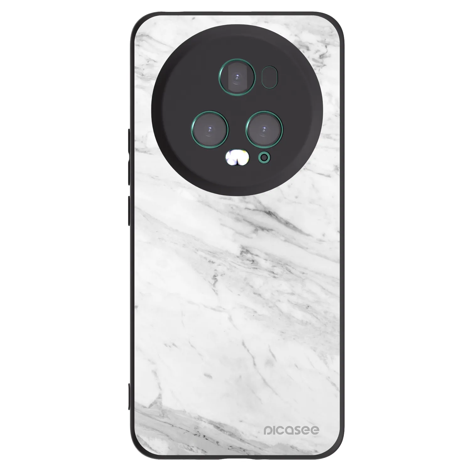 Picasee silikónový čierny obal pre Honor Magic5 Pro - White marble