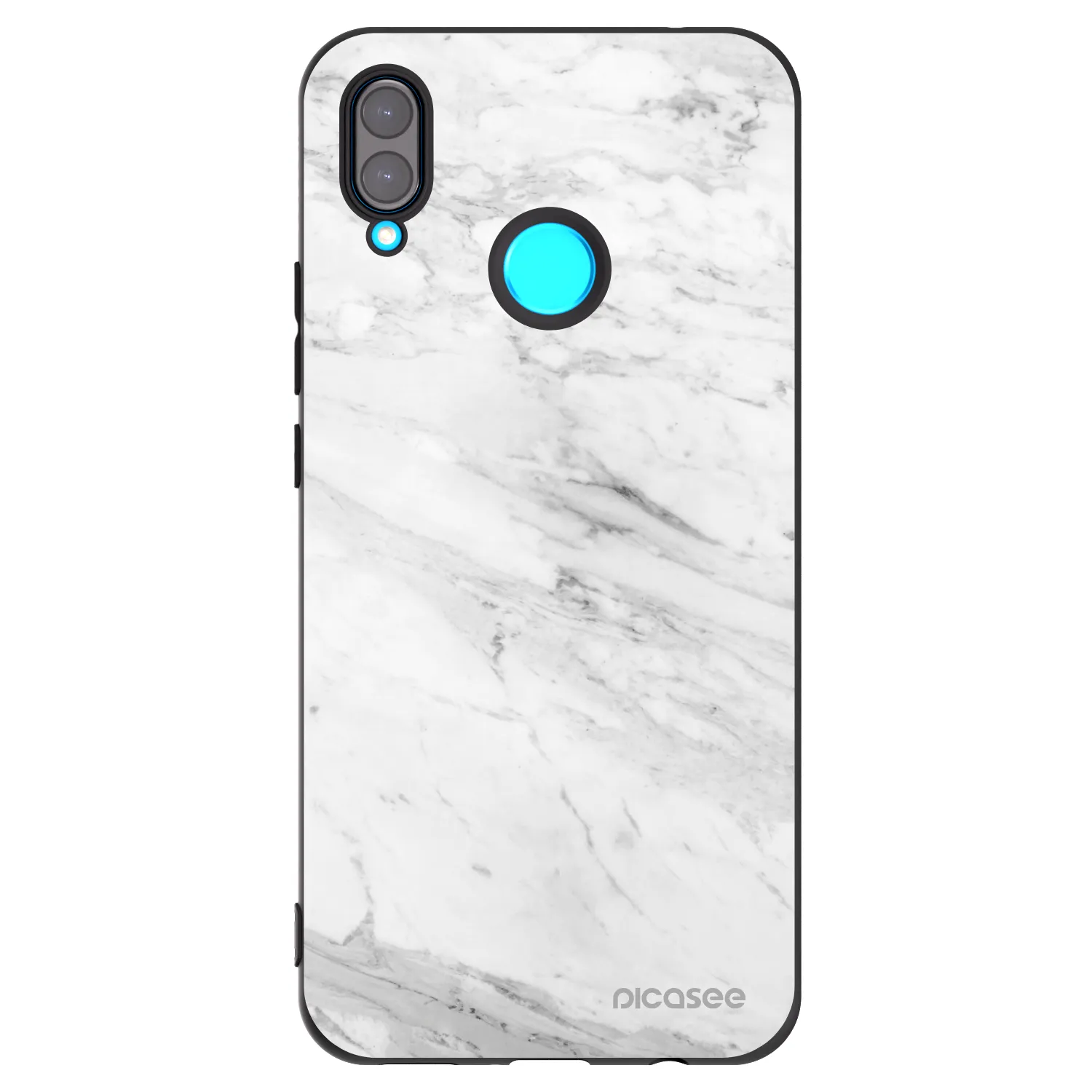 Picasee silikónový čierny obal pre Huawei Nova 3 - White marble