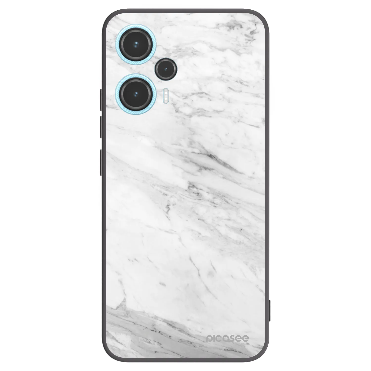 Picasee silikónový čierny obal pre Xiaomi Poco F5 - White marble