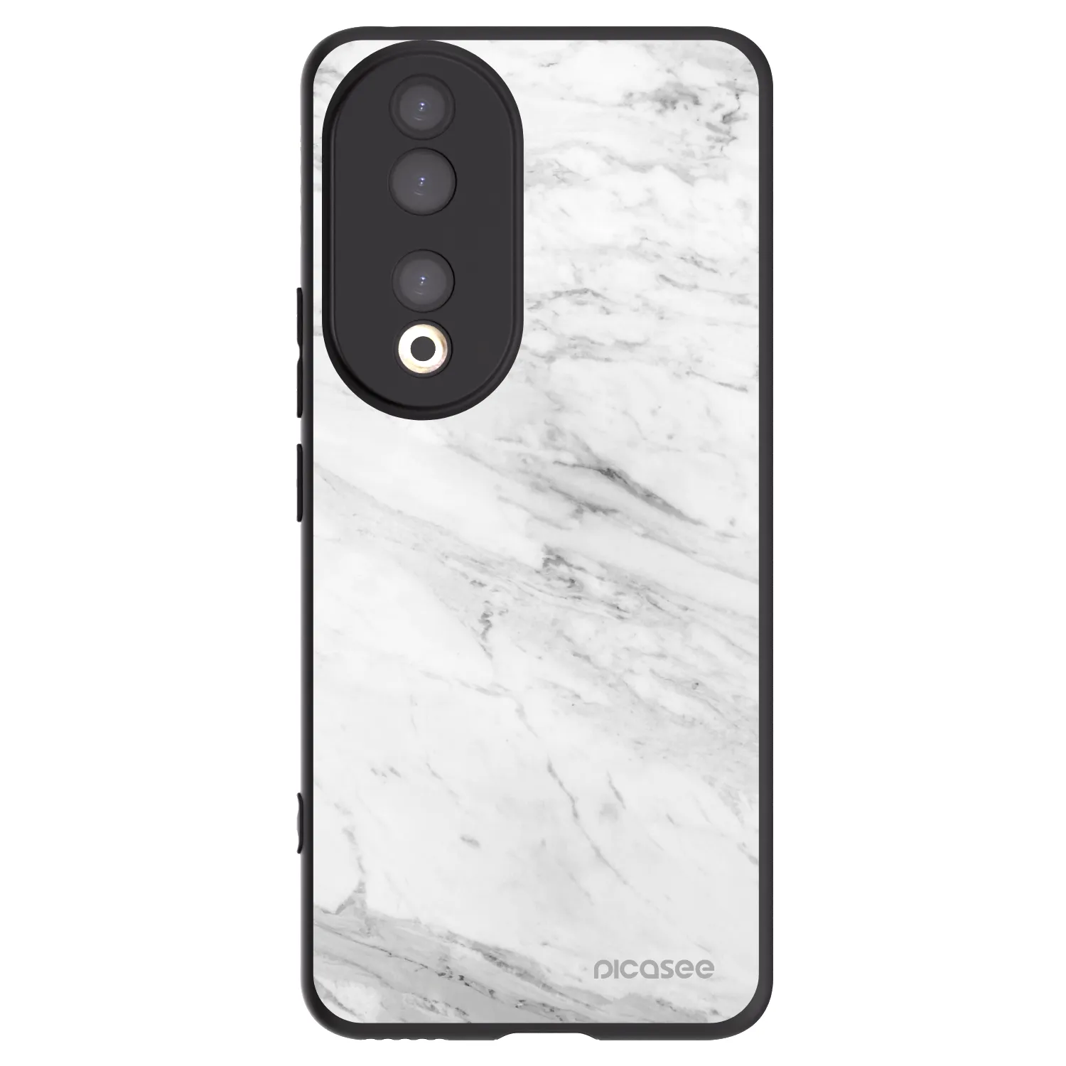 Picasee silikónový čierny obal pre Honor 90 5G - White marble