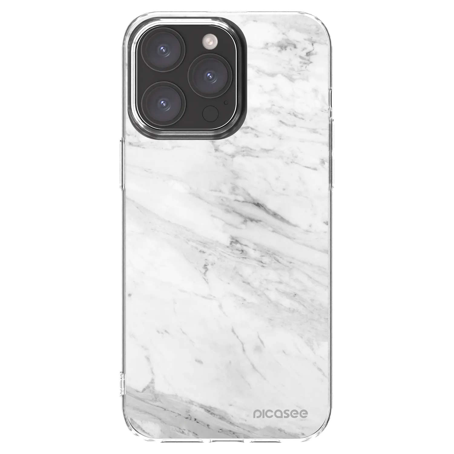 Picasee silikónový prehľadný obal pre Apple iPhone 15 Pro Max - White marble