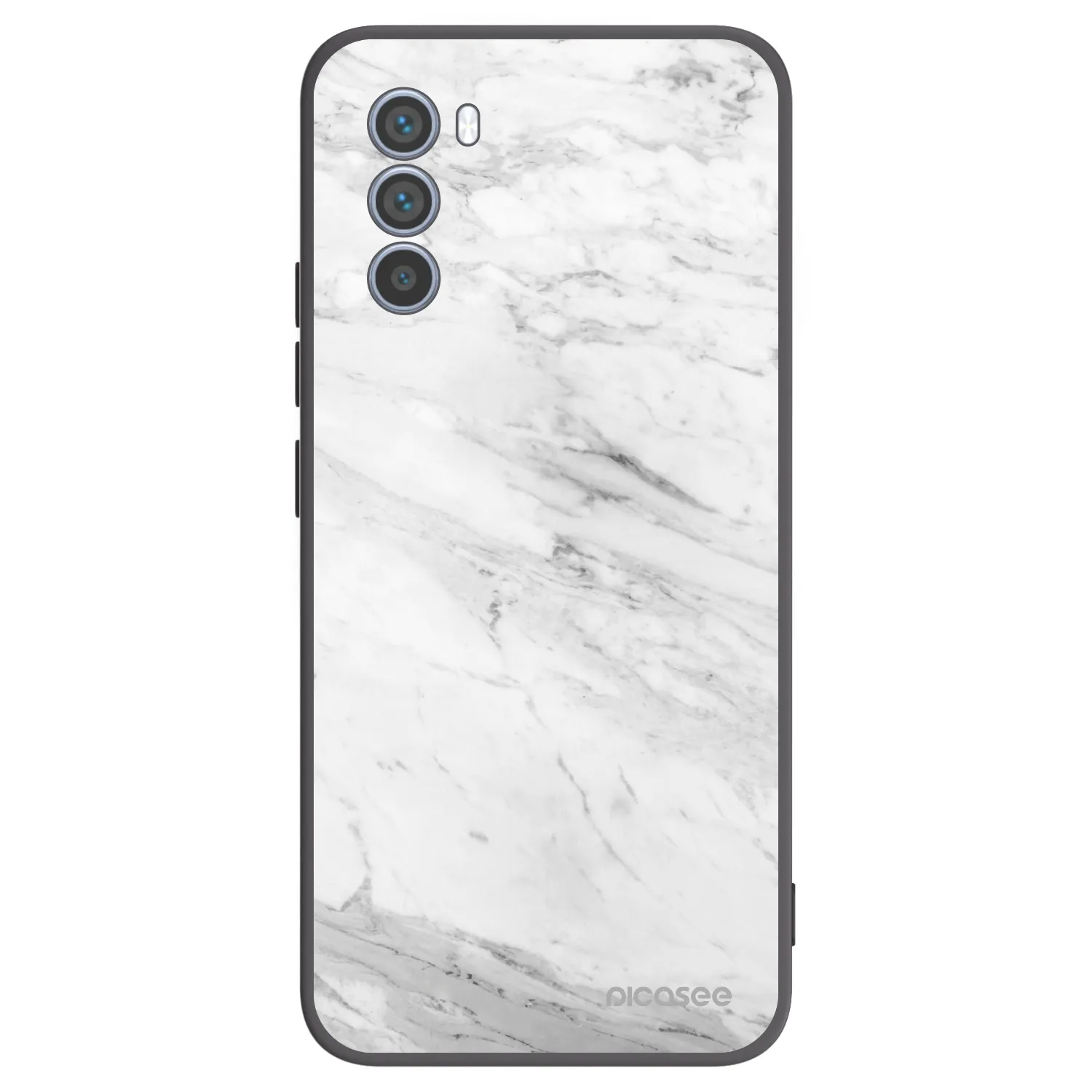 Picasee silikónový čierny obal pre Motorola Moto G62 - White marble