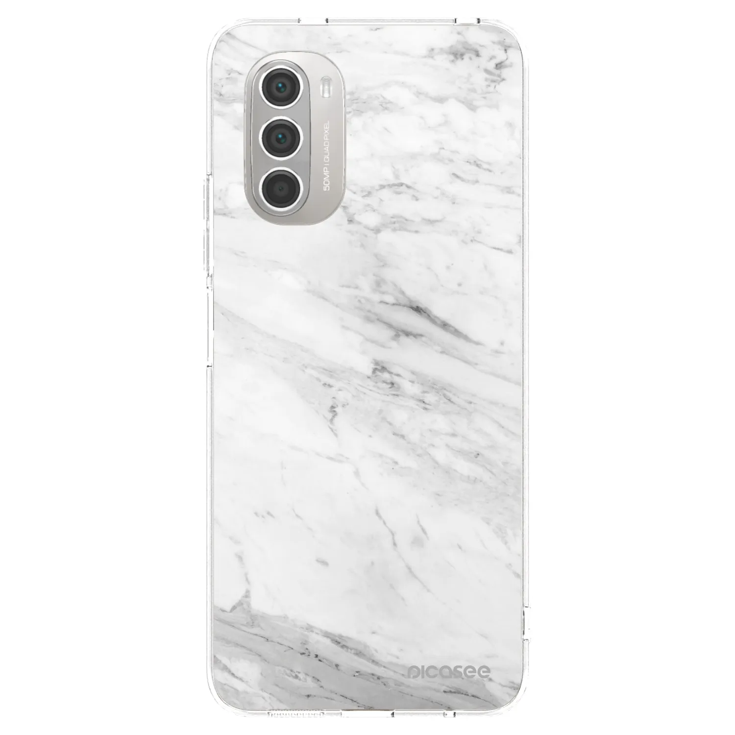 Picasee silikónový prehľadný obal pre Motorola Moto G51 - White marble