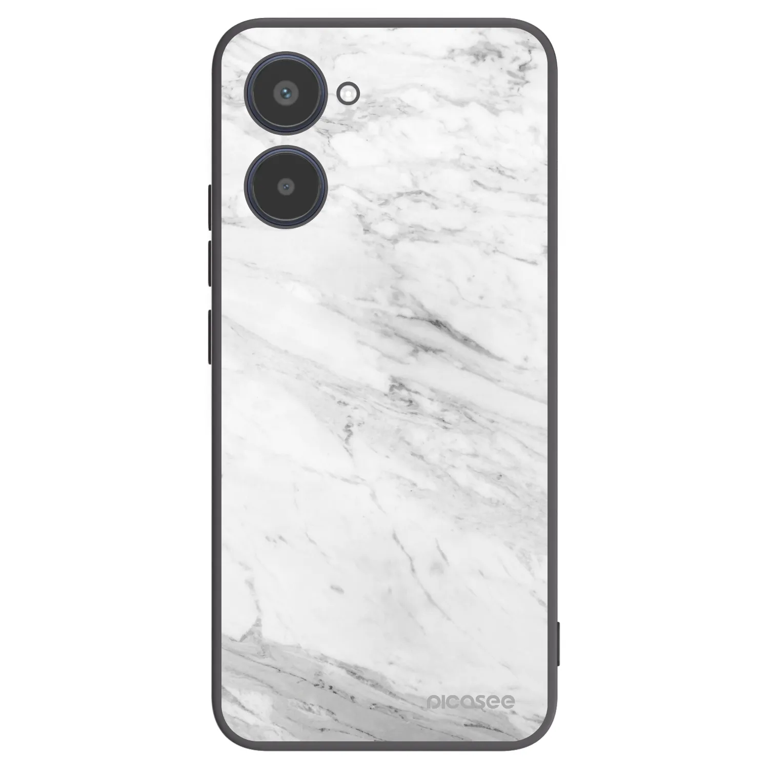 Picasee silikónový čierny obal pre Realme 10 4G - White marble