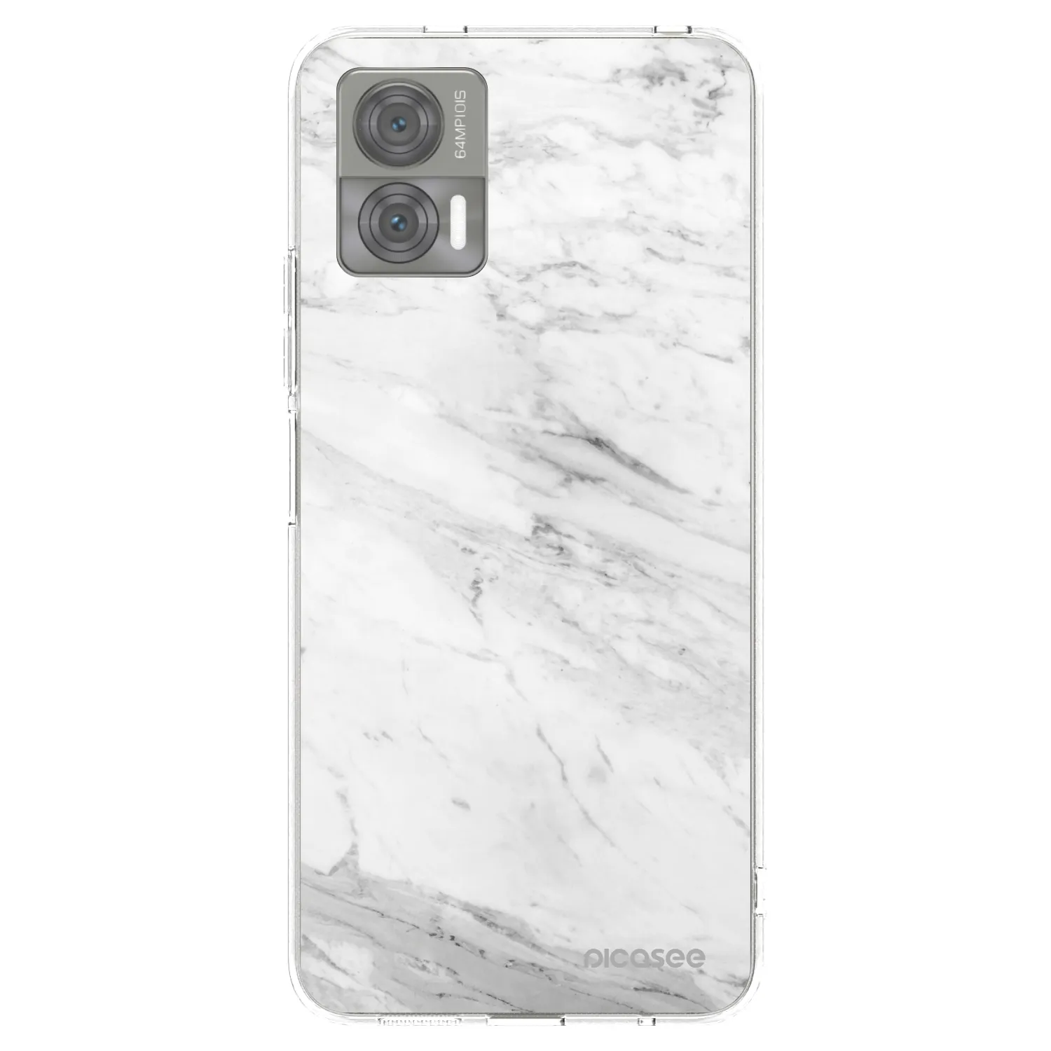 Picasee silikónový prehľadný obal pre Motorola Edge 30 Neo - White marble