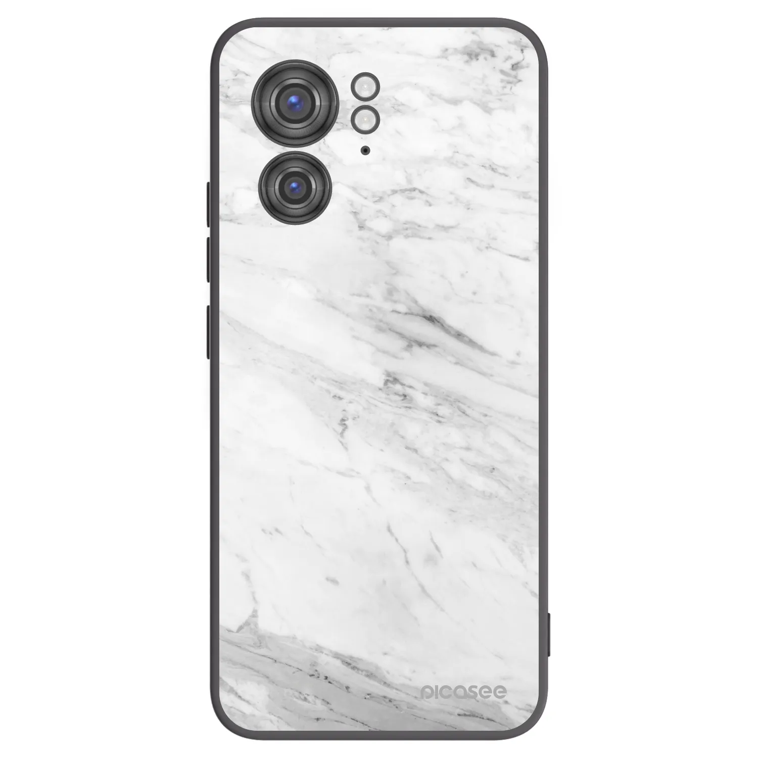 Picasee silikónový čierny obal pre Motorola Edge 40 - White marble