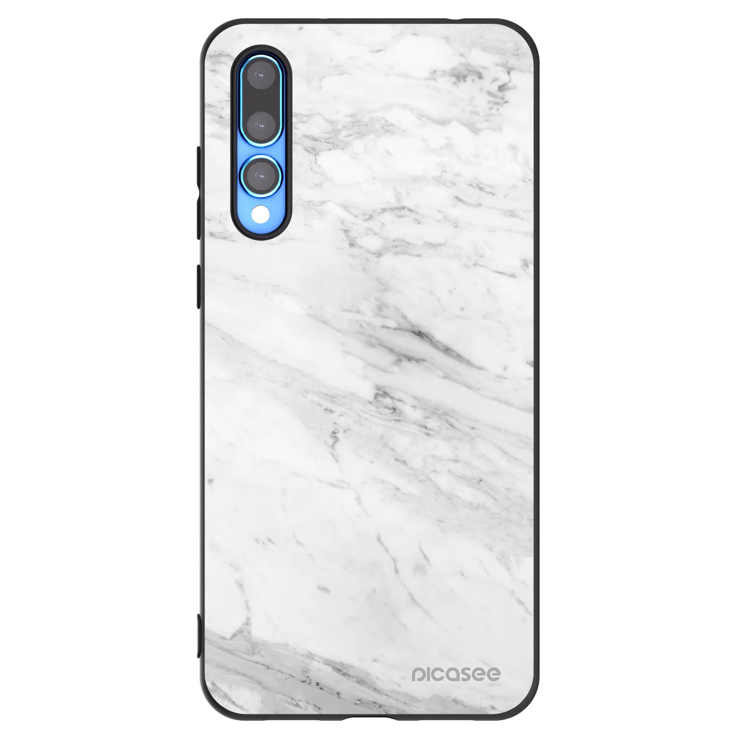 Picasee silikónový čierny obal pre Huawei P20 Pro - White marble