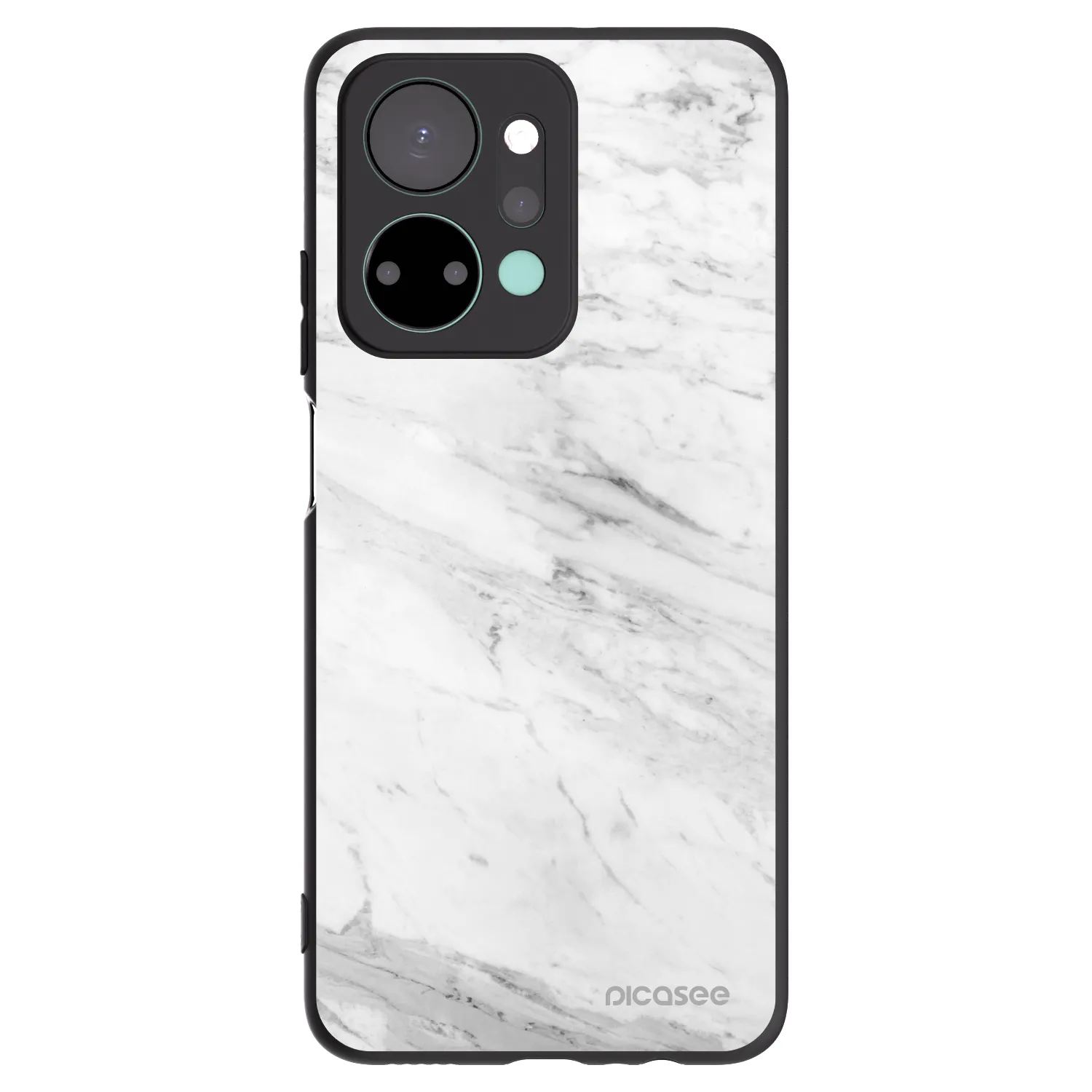 Picasee silikónový čierny obal pre Honor X7a - White marble