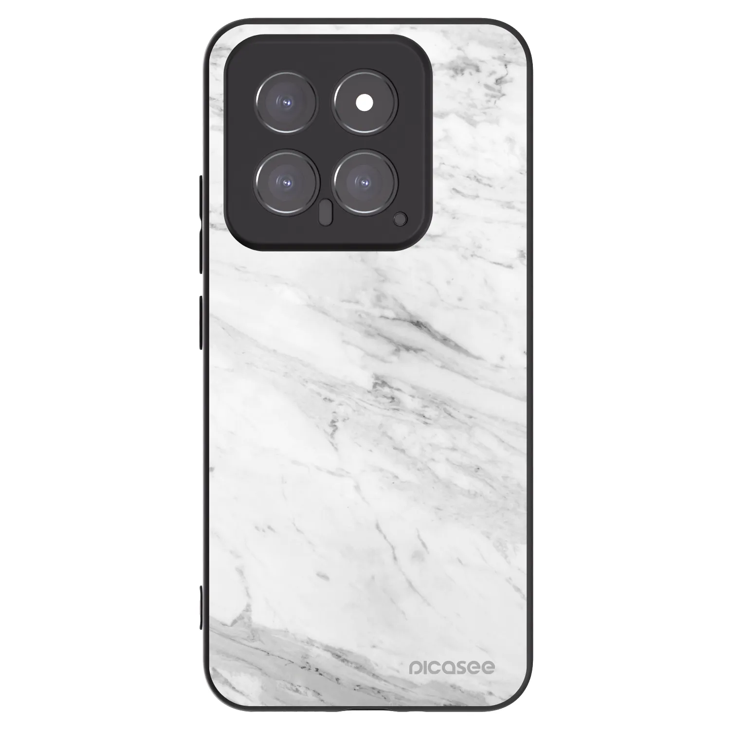 Picasee silikónový čierny obal pre Xiaomi 14 - White marble