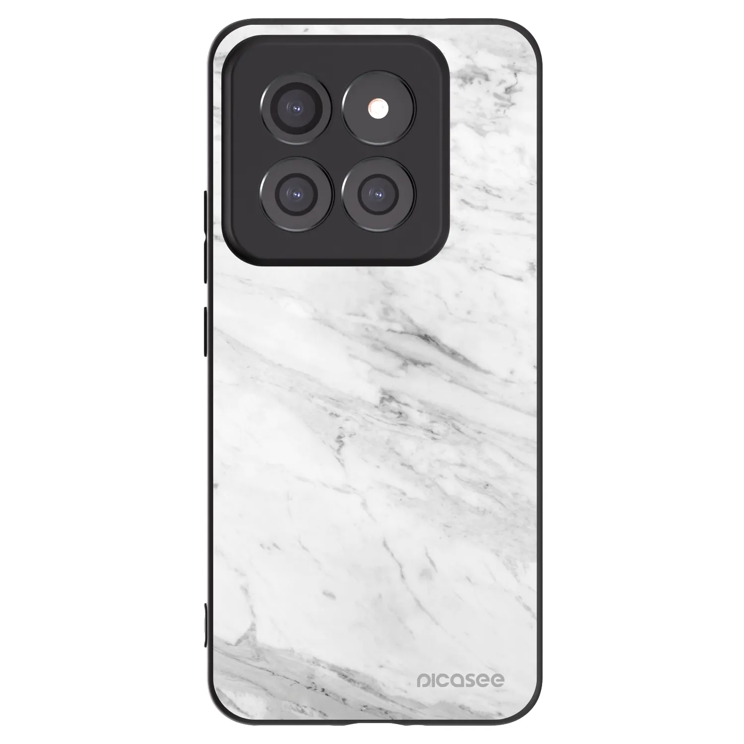 Picasee silikónový čierny obal pre Xiaomi 14 Pro - White marble