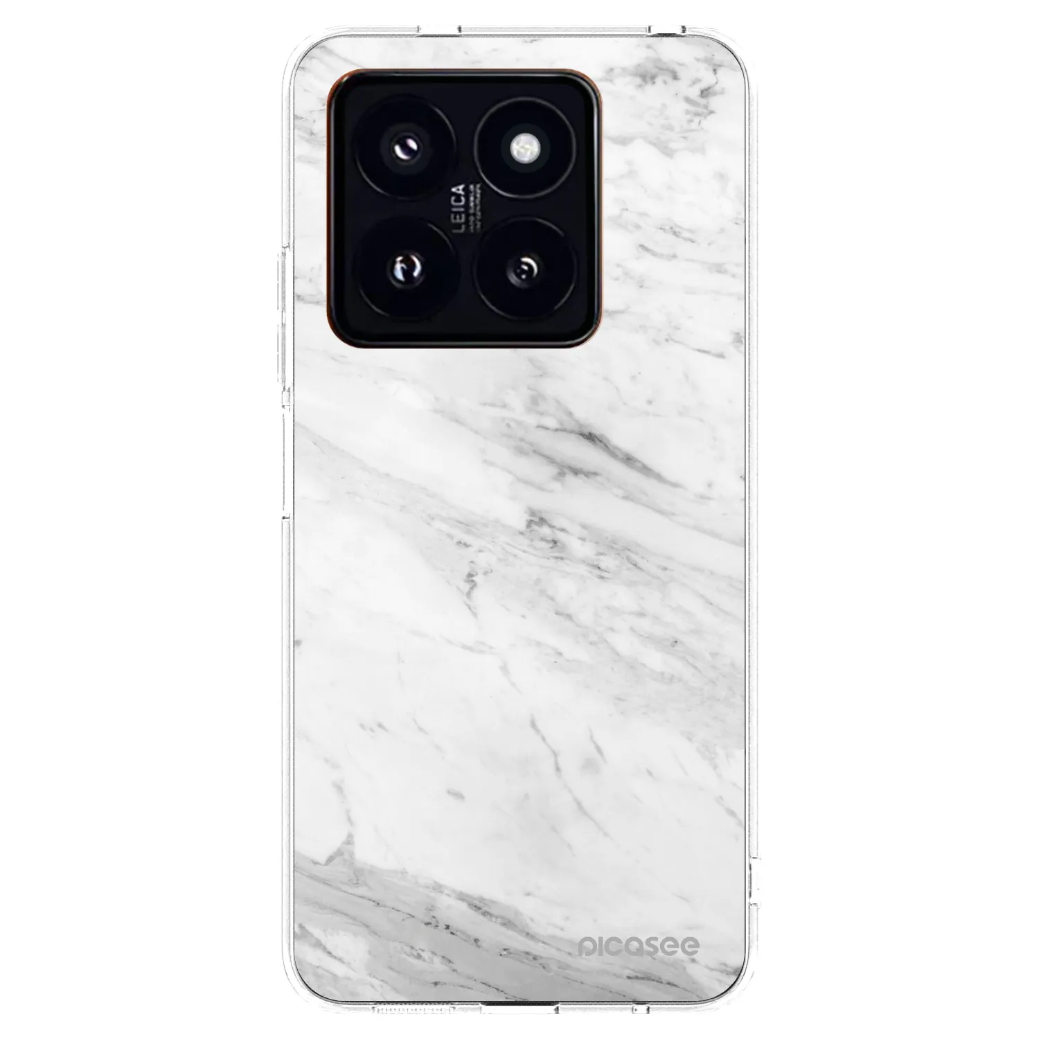 Silikónový prehľadný obal pre Xiaomi 14 Pro - White marble