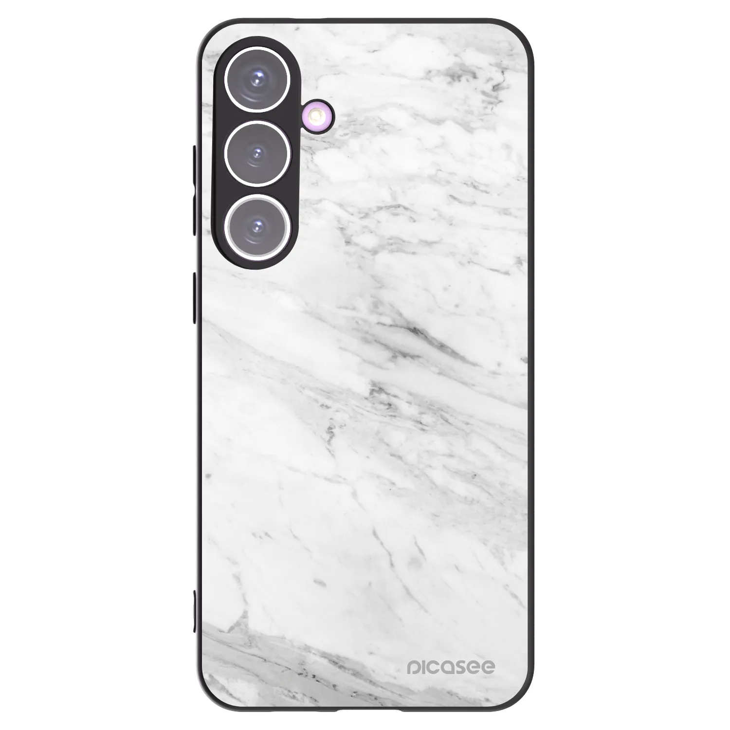 Picasee silikónový čierny obal pre Samsung Galaxy S24+ S926B 5G - White marble