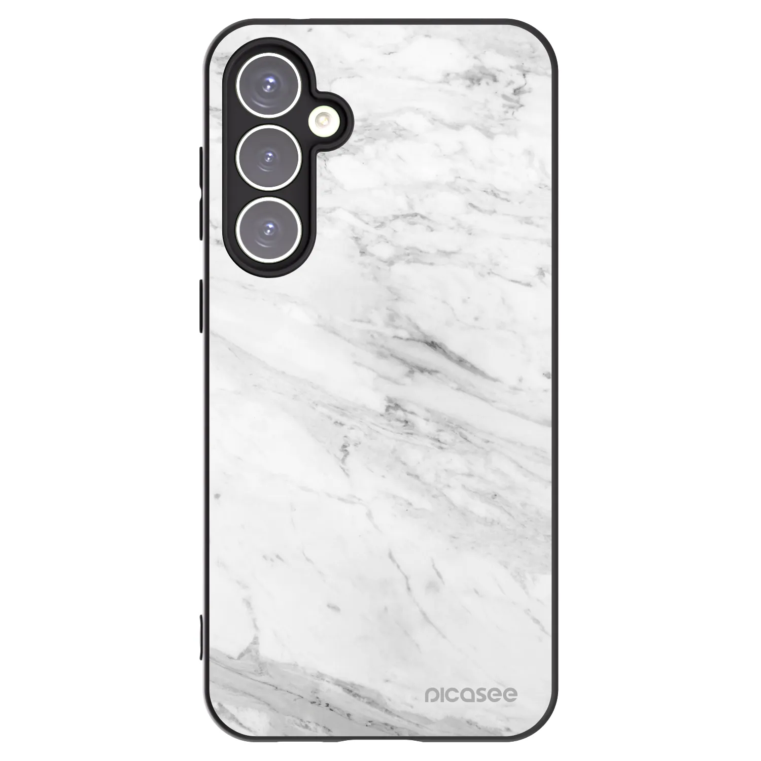 Picasee silikónový čierny obal pre Samsung Galaxy S23 FE S711B - White marble