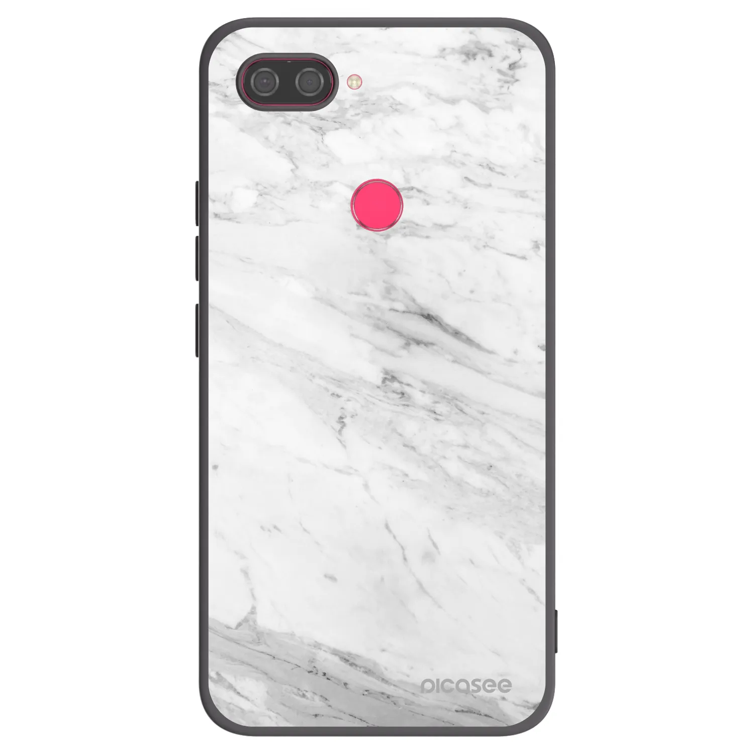 Picasee silikónový čierny obal pre Xiaomi Mi 8 Lite - White marble