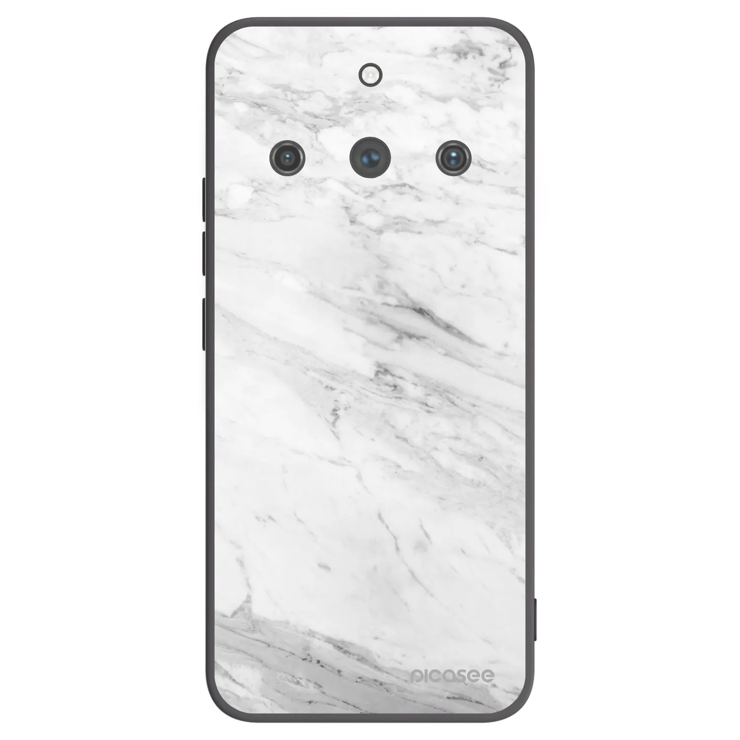 Picasee silikónový čierny obal pre Realme 11 Pro+ - White marble