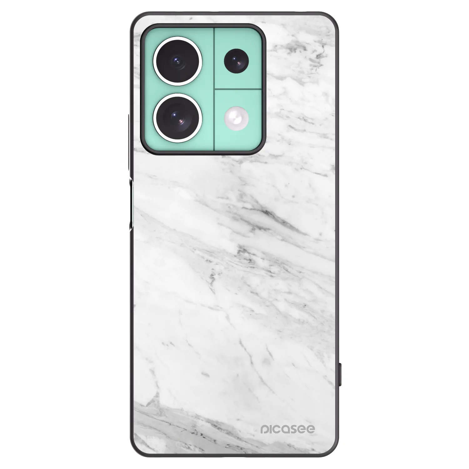 Picasee silikónový čierny obal pre Xiaomi Redmi Note 13 5G - White marble