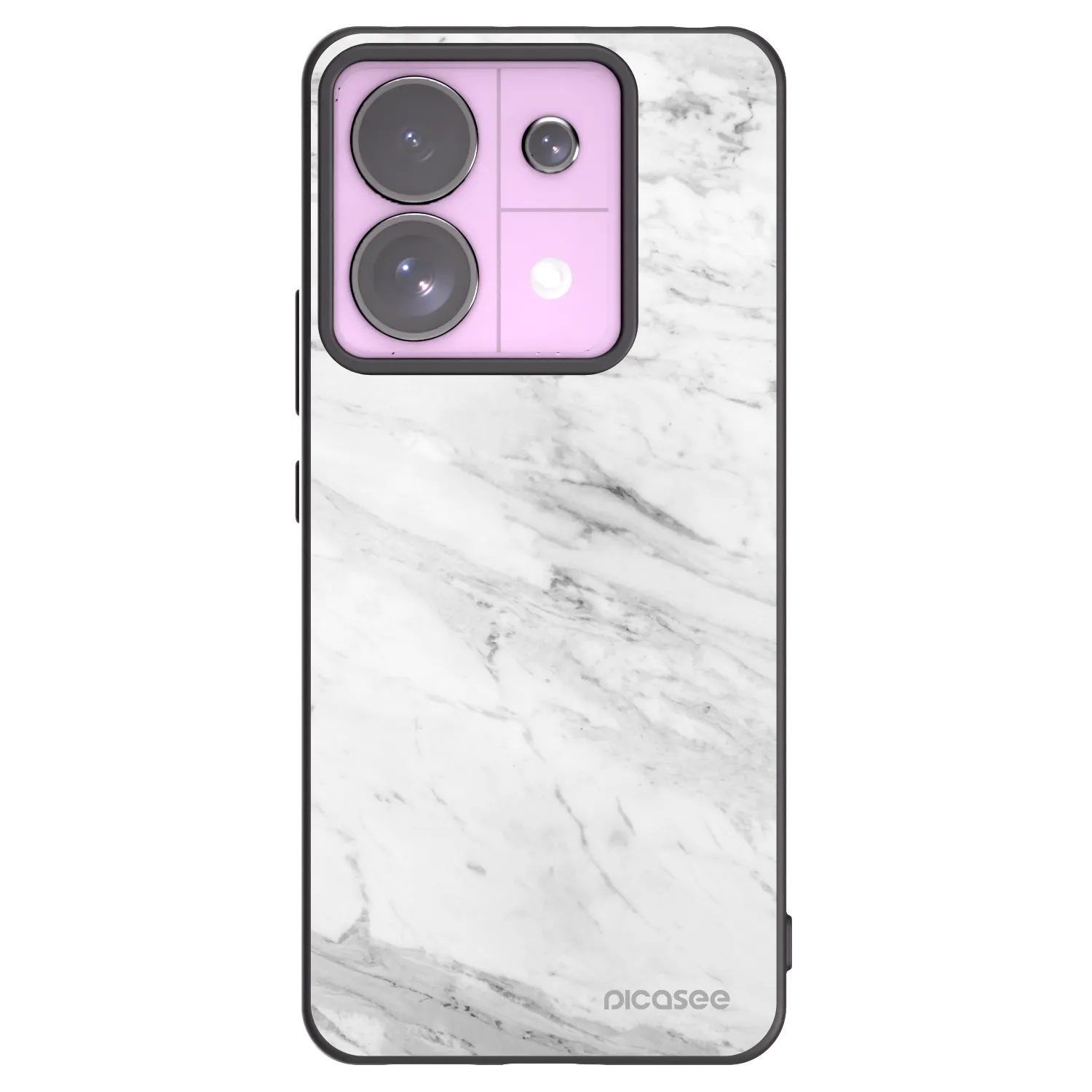 Picasee silikónový čierny obal pre Xiaomi Redmi Note 13 Pro 5G - White marble