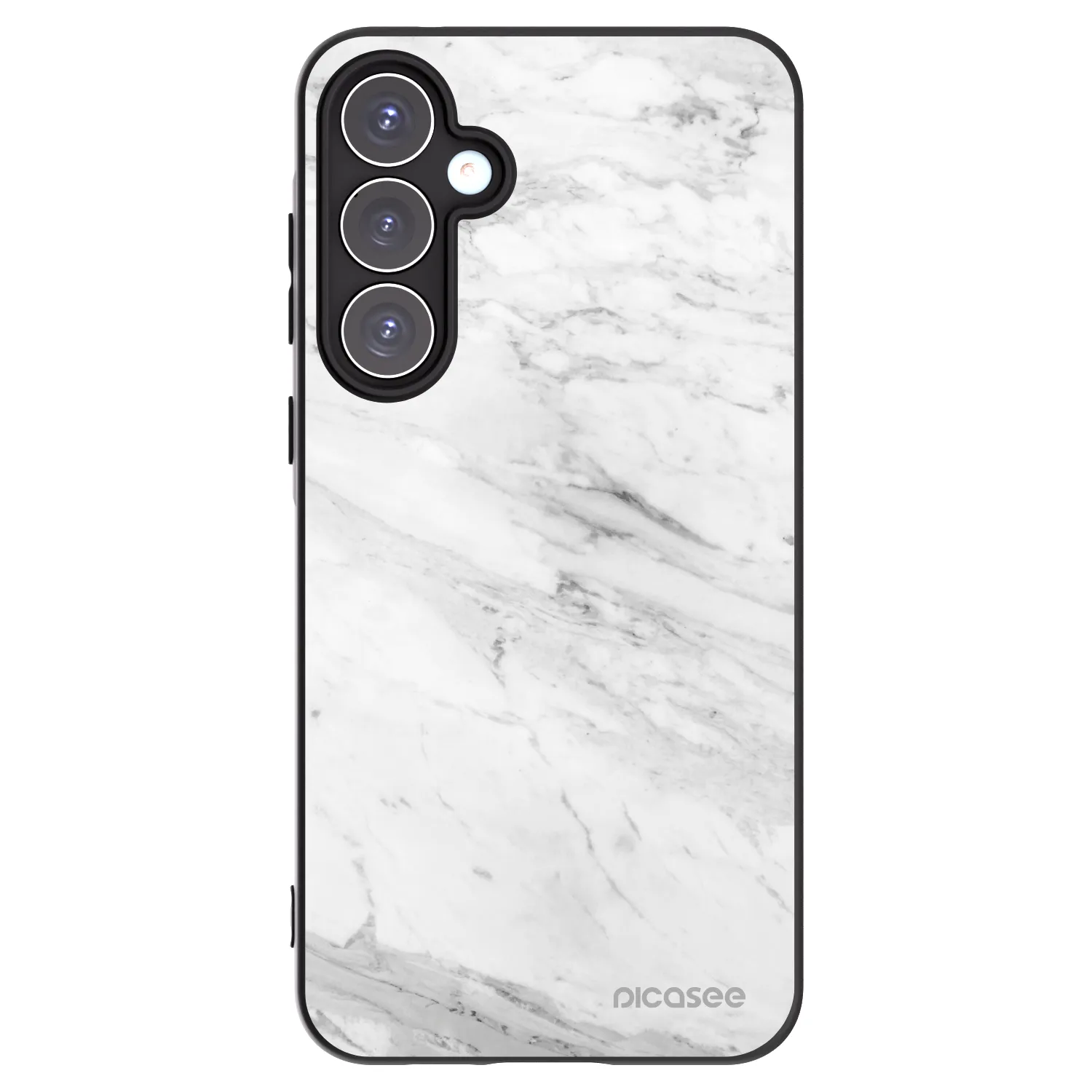 Picasee silikónový čierny obal pre Samsung Galaxy A55 5G A556B - White marble