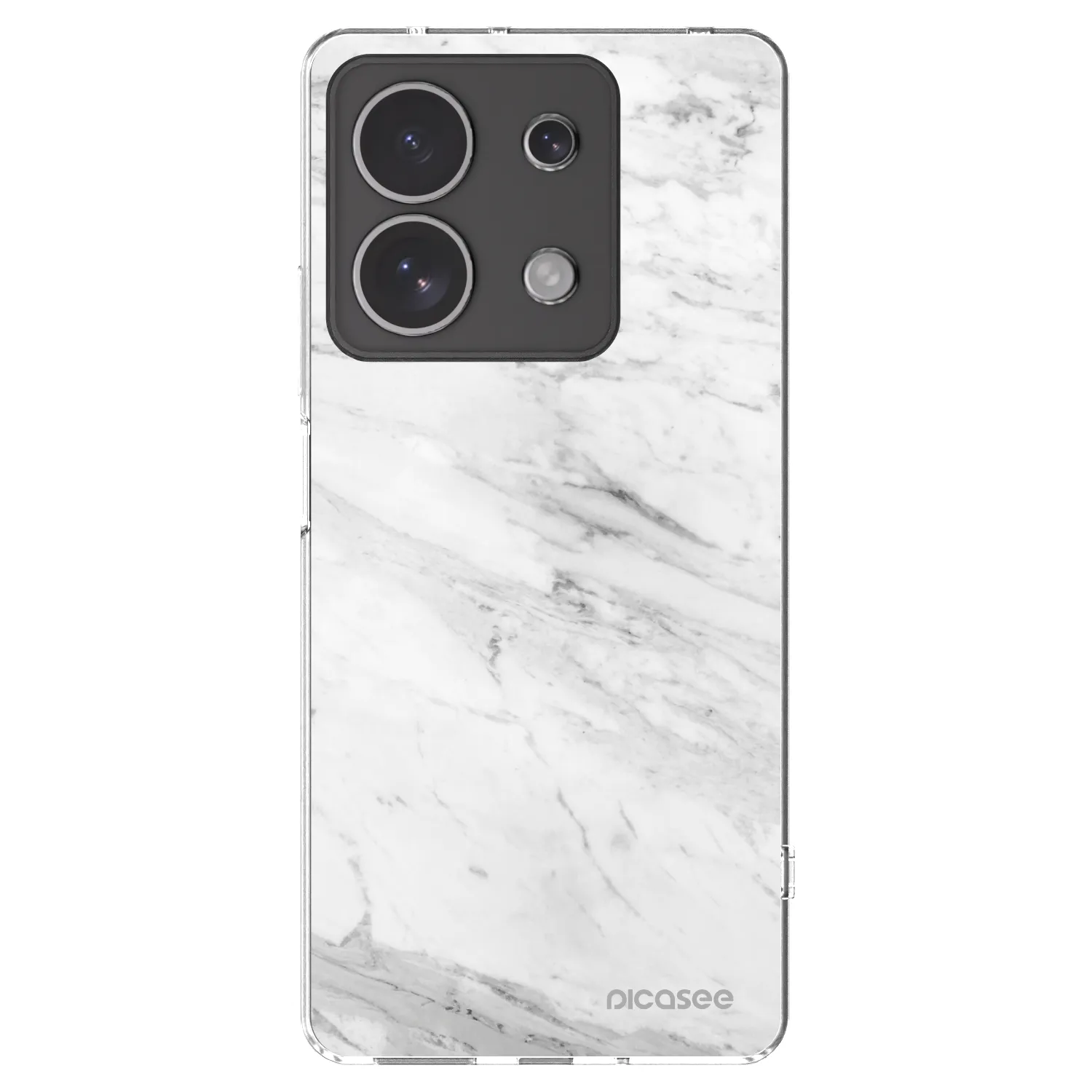 Picasee silikónový prehľadný obal pre Xiaomi Redmi Note 13 4G - White marble