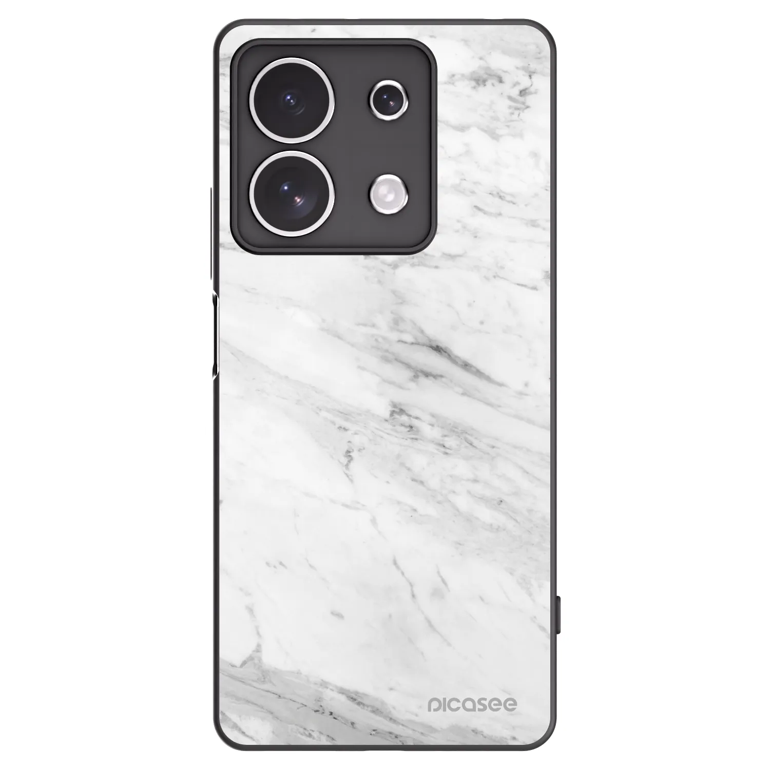 Picasee silikónový čierny obal pre Xiaomi Redmi Note 13 4G - White marble