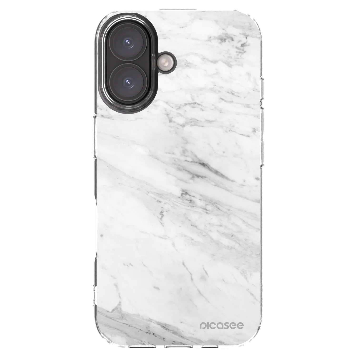 Picasee silikónový prehľadný obal pre Apple iPhone 16 - White marble