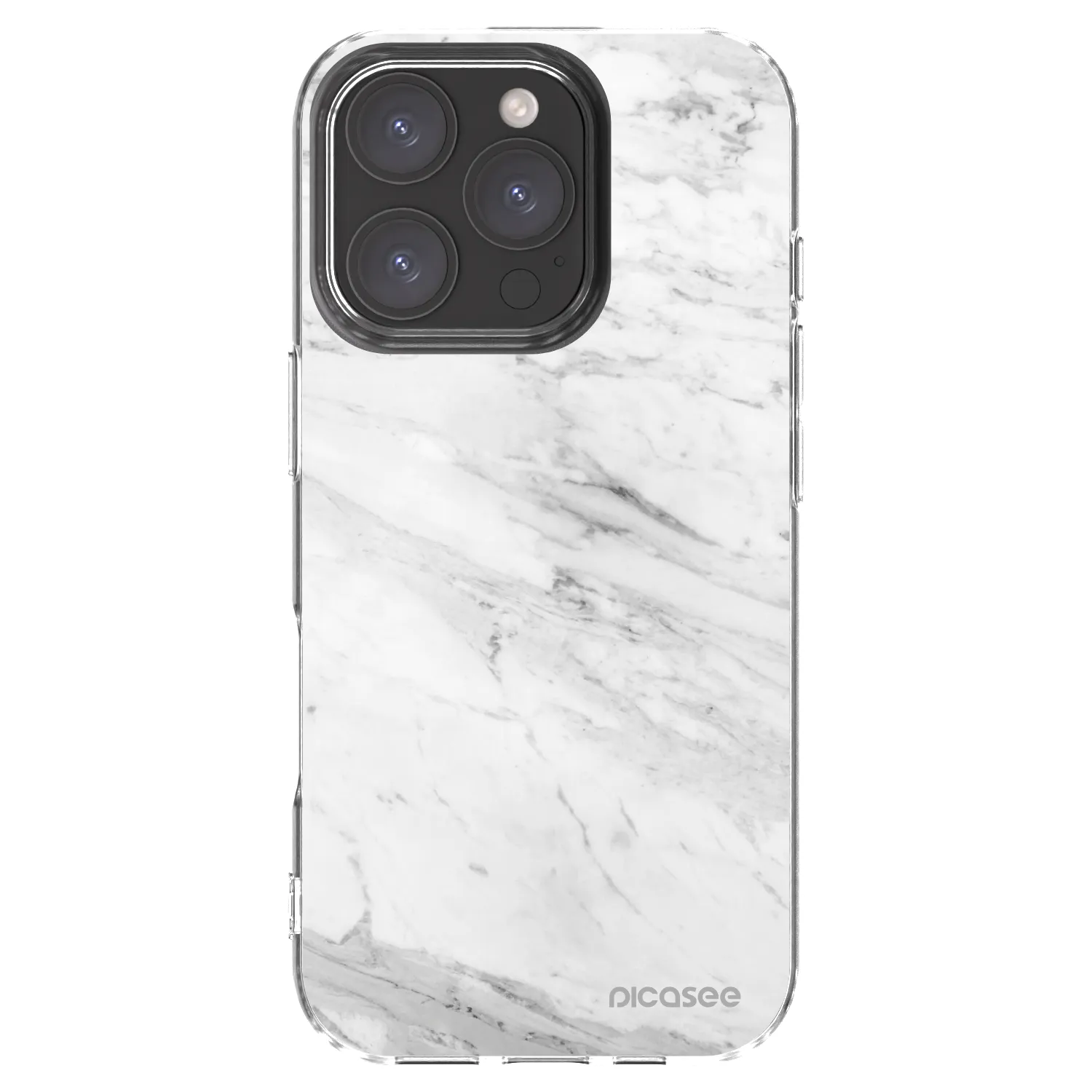 Picasee silikónový prehľadný obal pre Apple iPhone 16 Pro - White marble