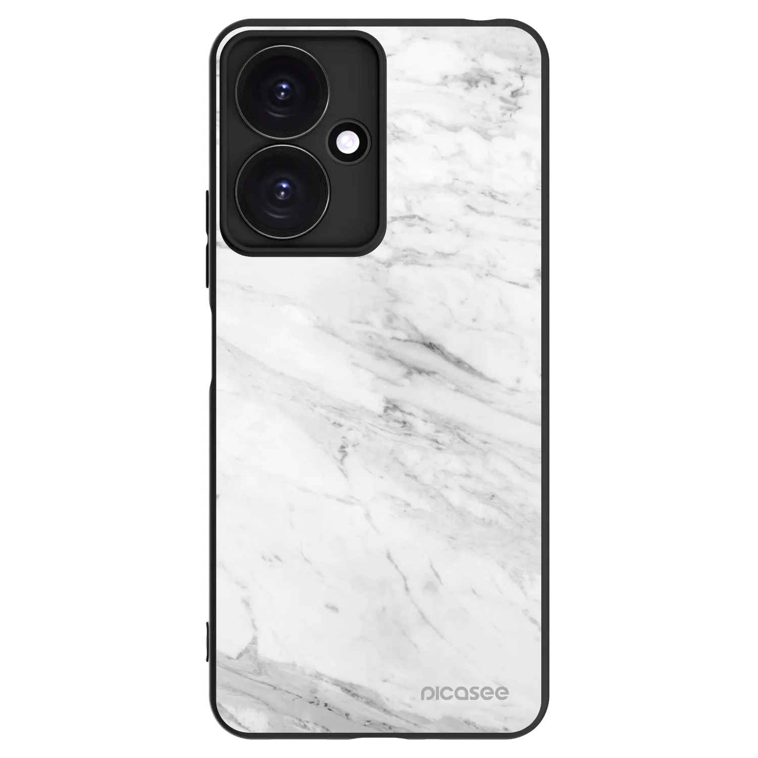Picasee silikónový čierny obal pre Xiaomi Redmi 13C 5G - White marble