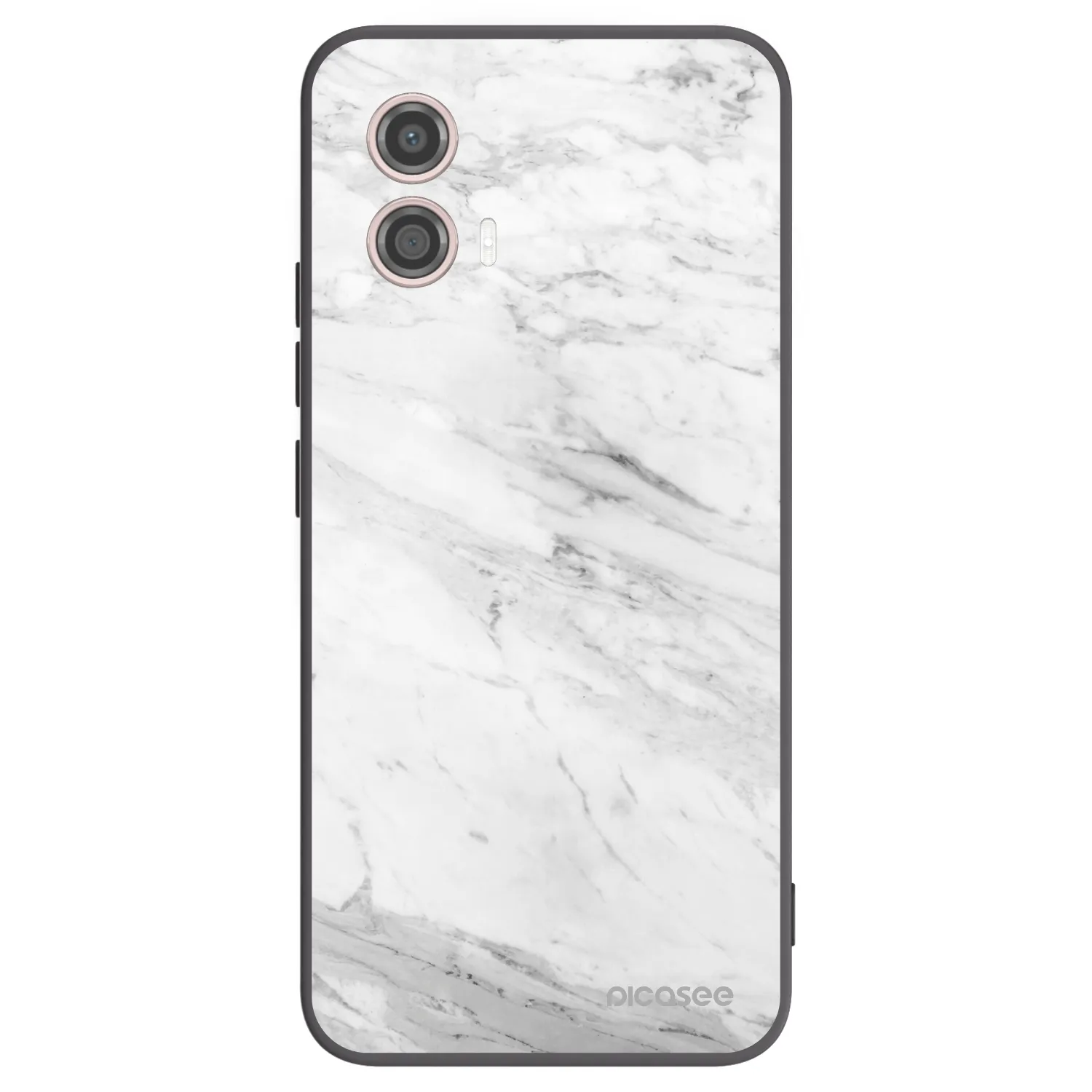 Picasee silikónový čierny obal pre Motorola Moto G53 5G - White marble