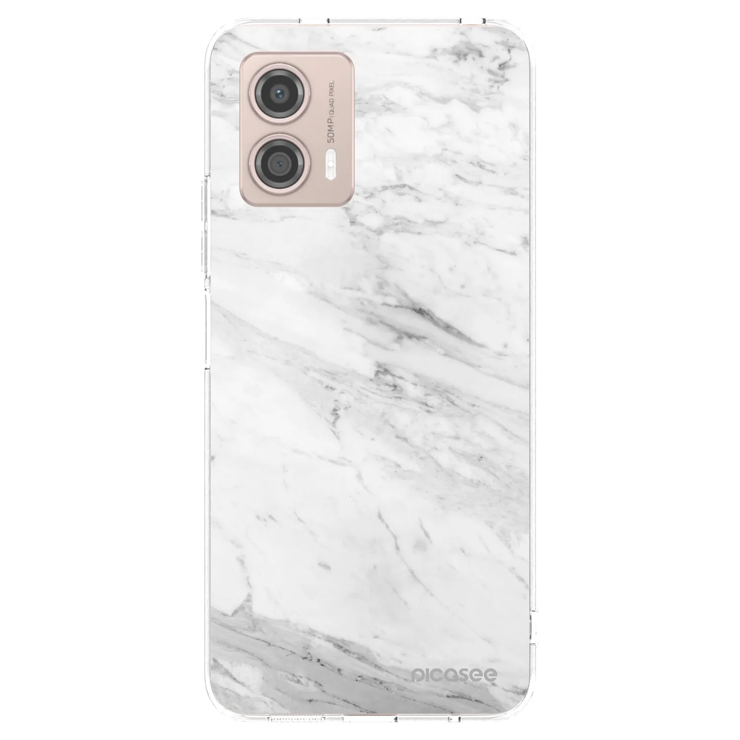 Picasee silikónový prehľadný obal pre Motorola Moto G53 5G - White marble
