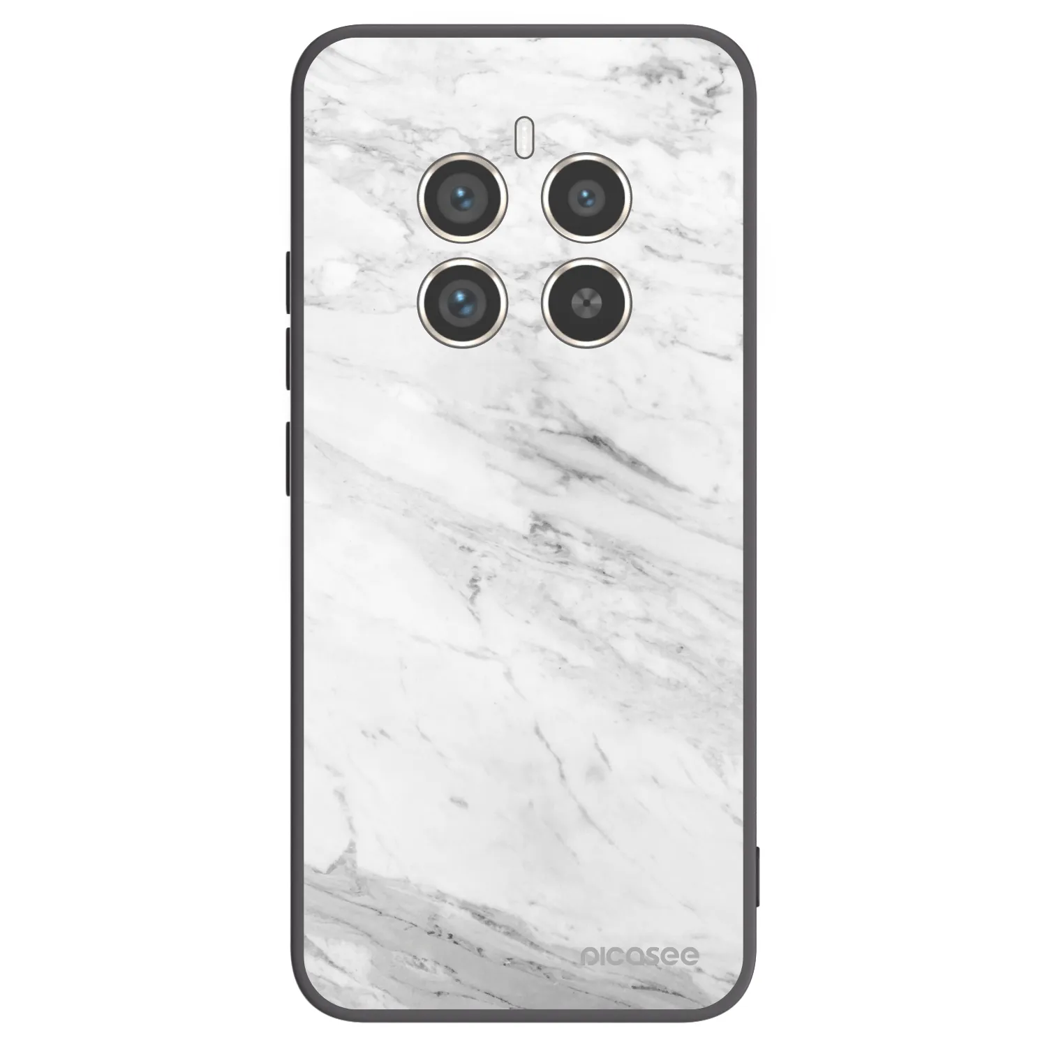 Picasee silikónový čierny obal pre Realme 12 Pro 5G - White marble