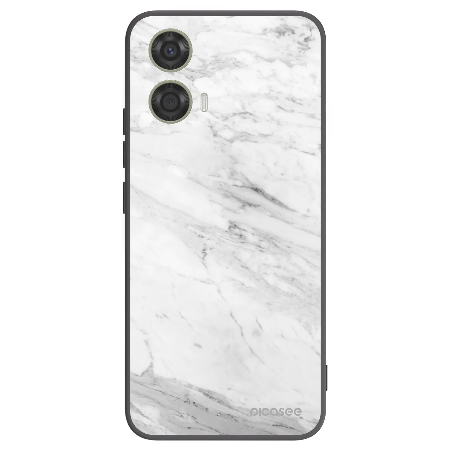 Picasee silikónový čierny obal pre Motorola Moto G24 - White marble