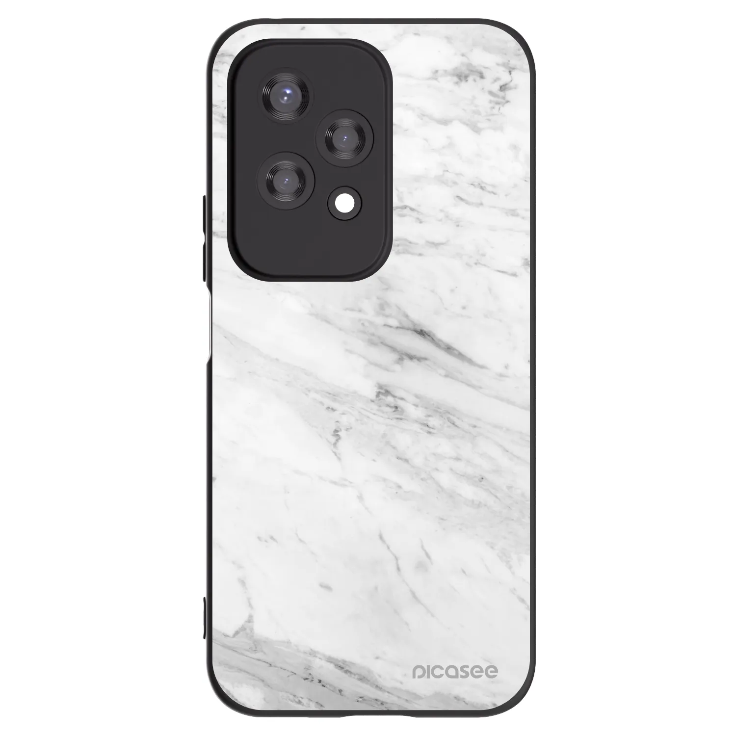 Silikónový čierny obal pre Honor 200 Lite - White marble