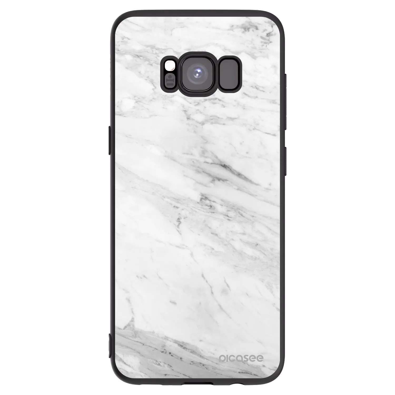 Picasee silikónový čierny obal pre Samsung Galaxy S8 G950F - White marble