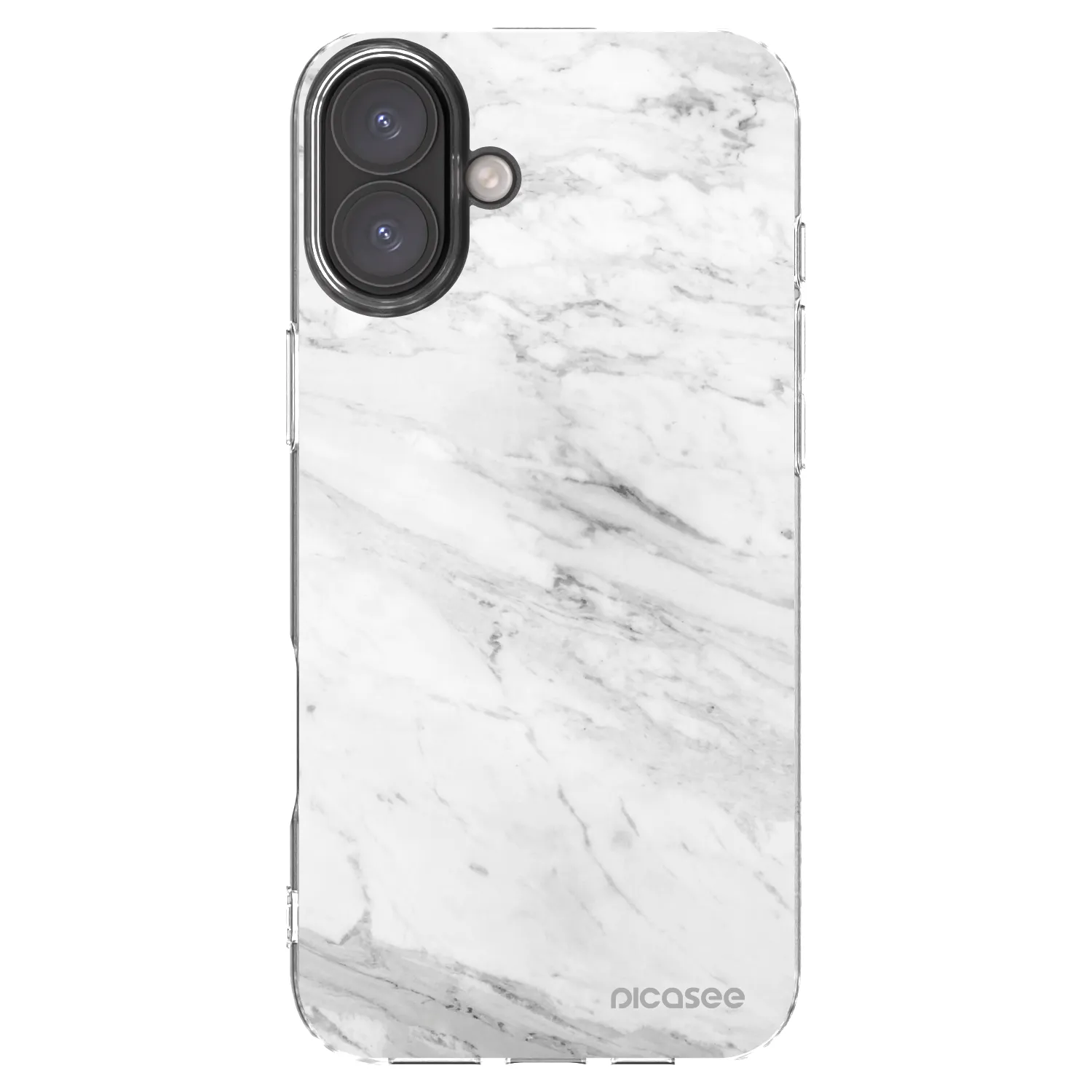 Picasee silikónový prehľadný obal pre Apple iPhone 16 Plus - White marble