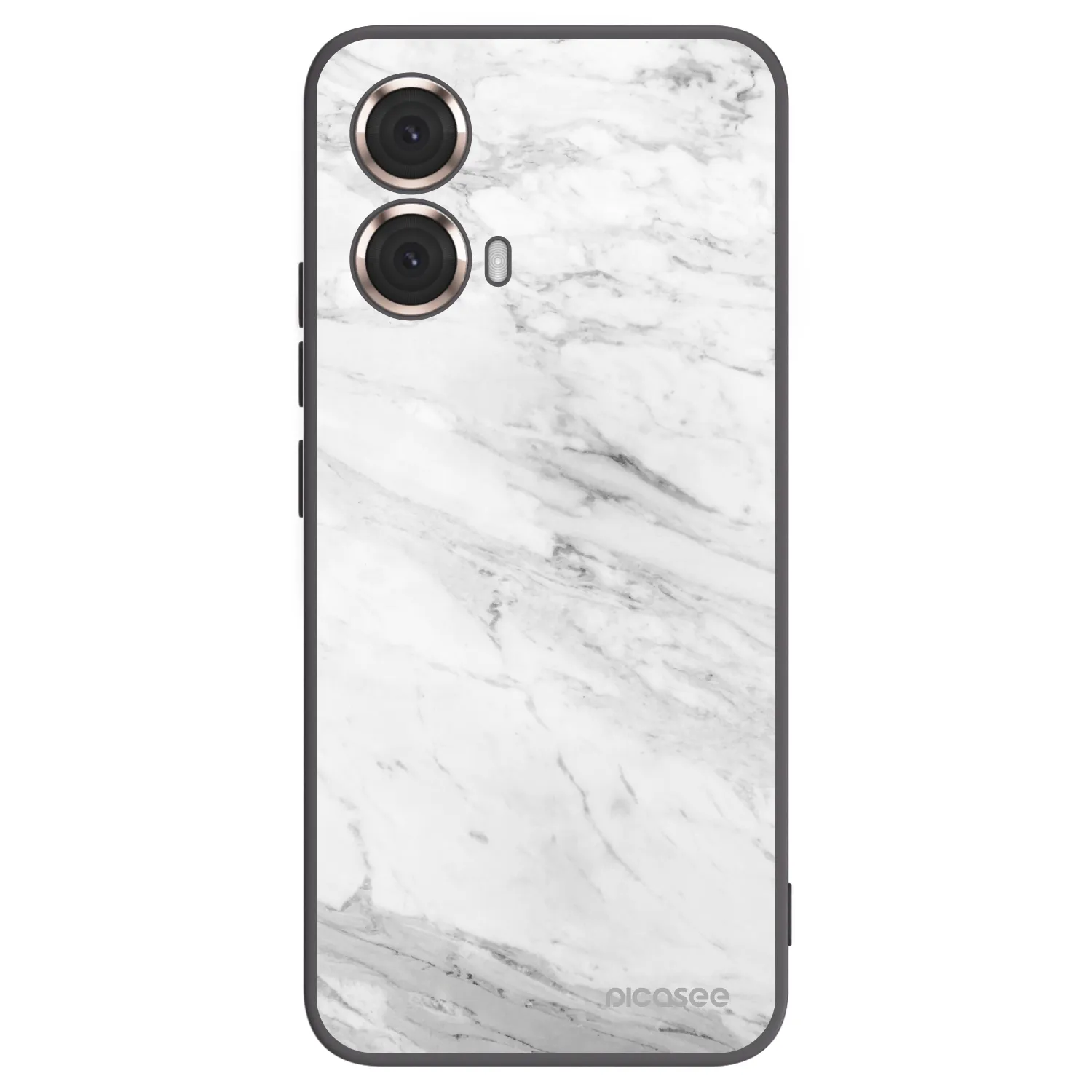 Silikónový čierny obal pre Motorola Moto G85 - White marble