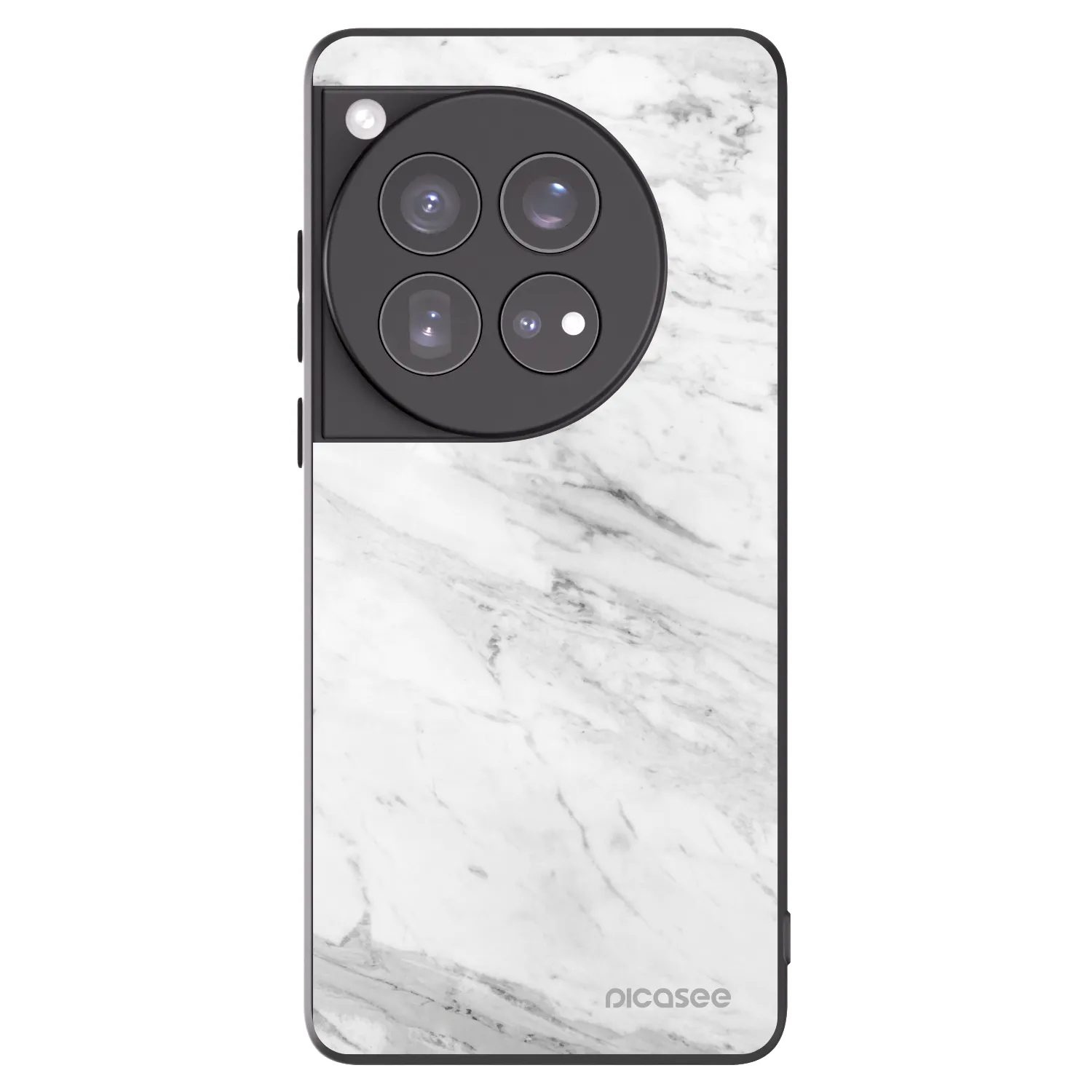 Silikónový čierny obal pre OnePlus 12 5G - White marble
