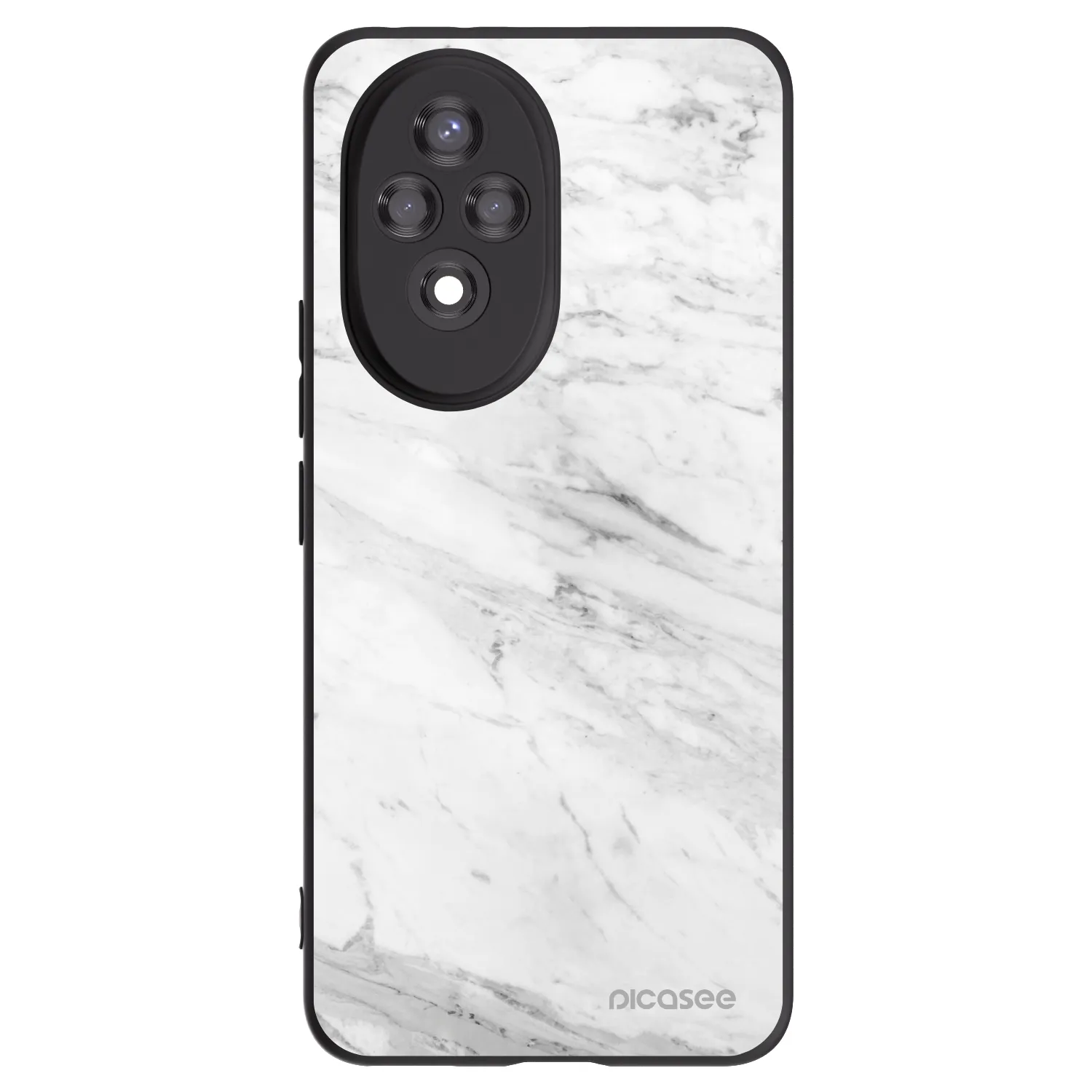 Picasee silikónový čierny obal pre Honor 200 Pro 5G - White marble