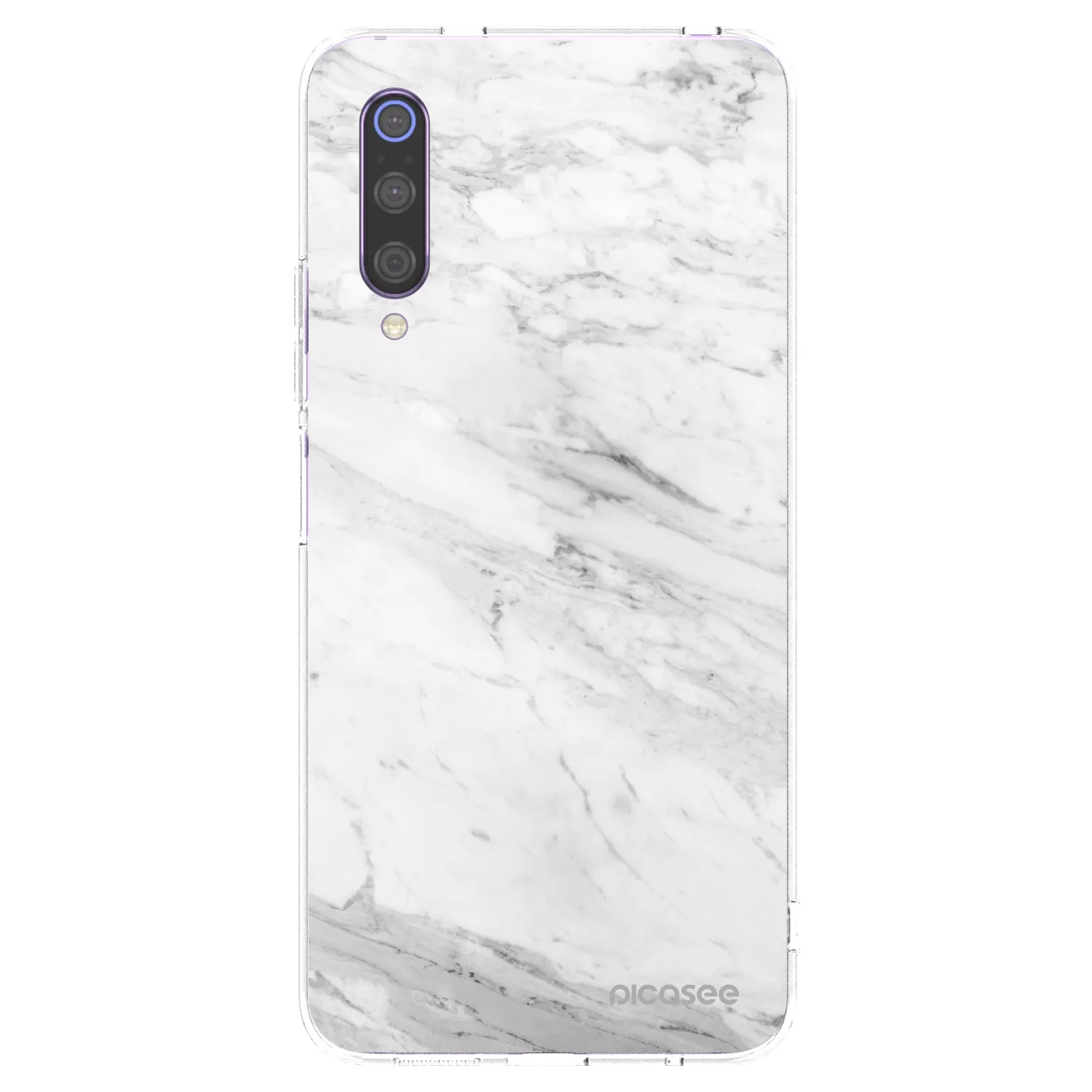 Picasee silikónový prehľadný obal pre Xiaomi Mi 9 - White marble