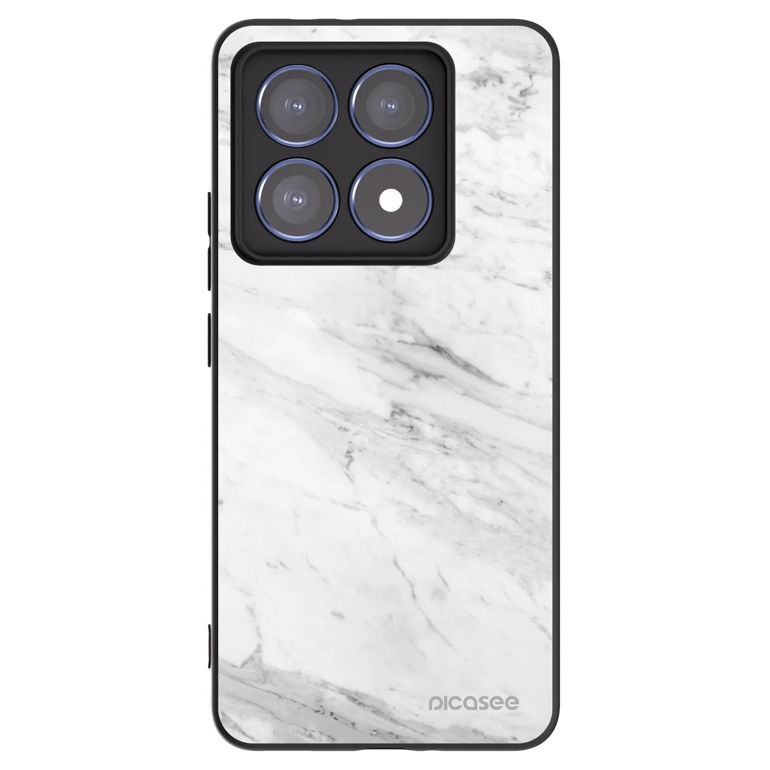 Picasee silikónový čierny obal pre Xiaomi 14T Pro - White marble