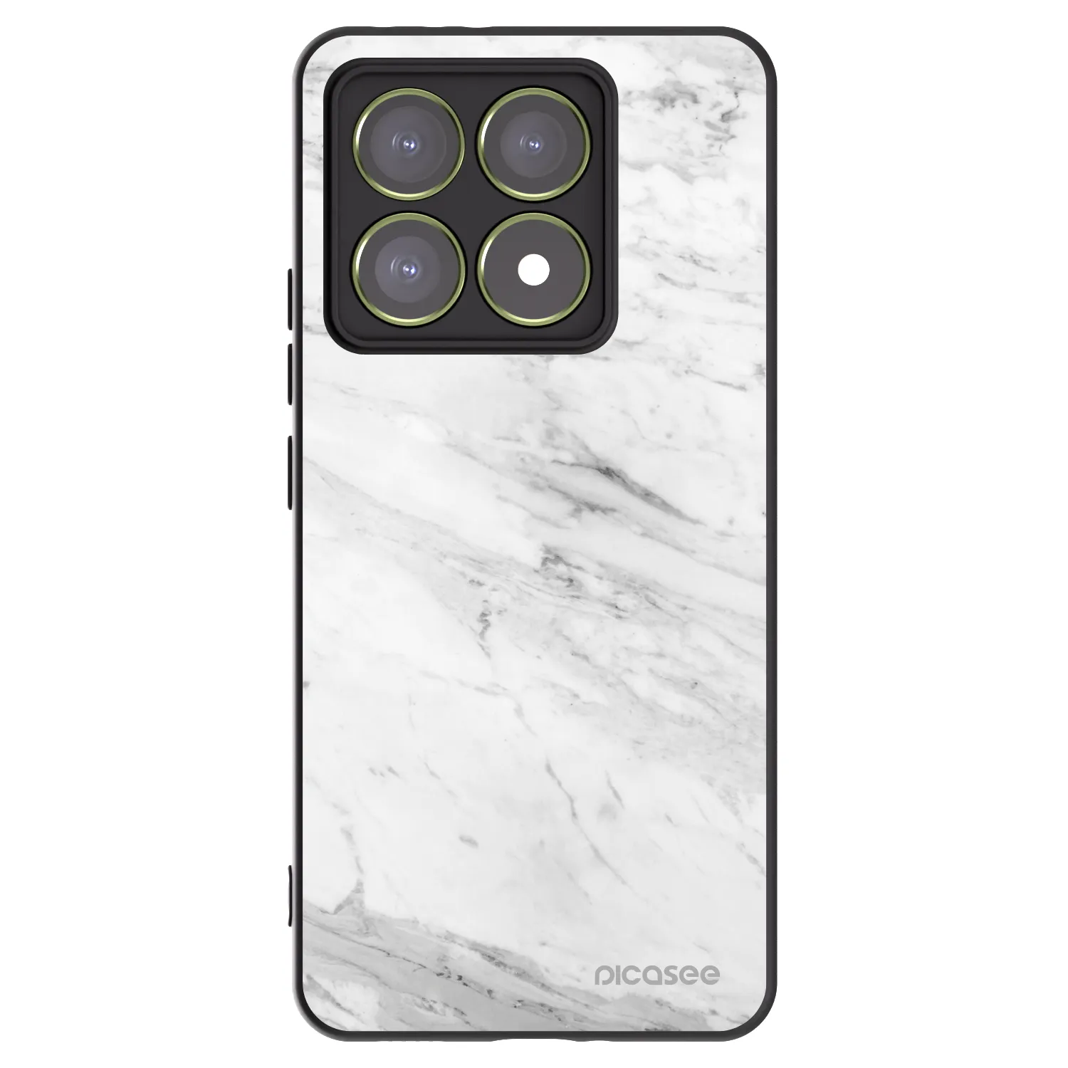 Picasee silikónový čierny obal pre Xiaomi 14T - White marble
