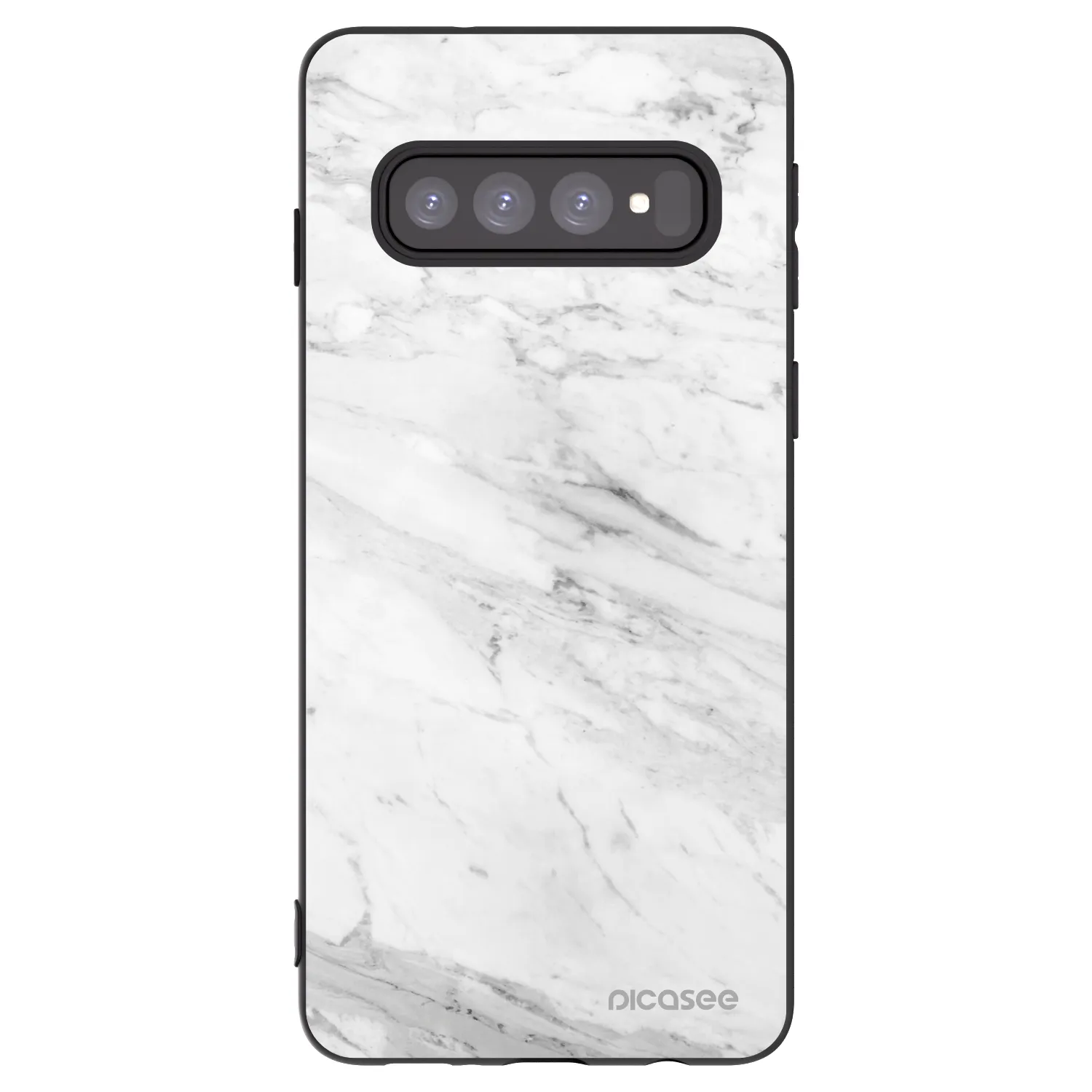 Picasee silikónový čierny obal pre Samsung Galaxy S10 G973 - White marble