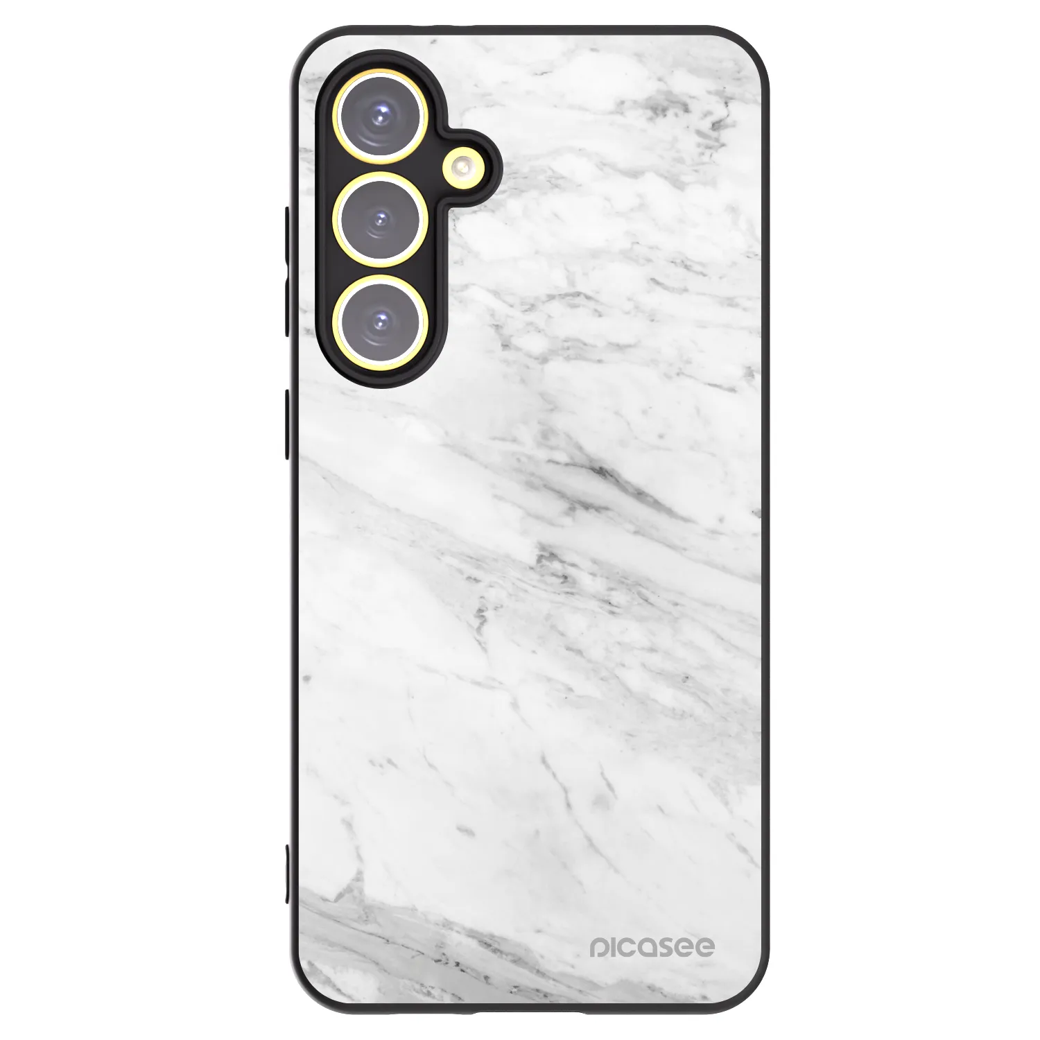 Picasee silikónový čierny obal pre Samsung Galaxy S24 FE S721B - White marble